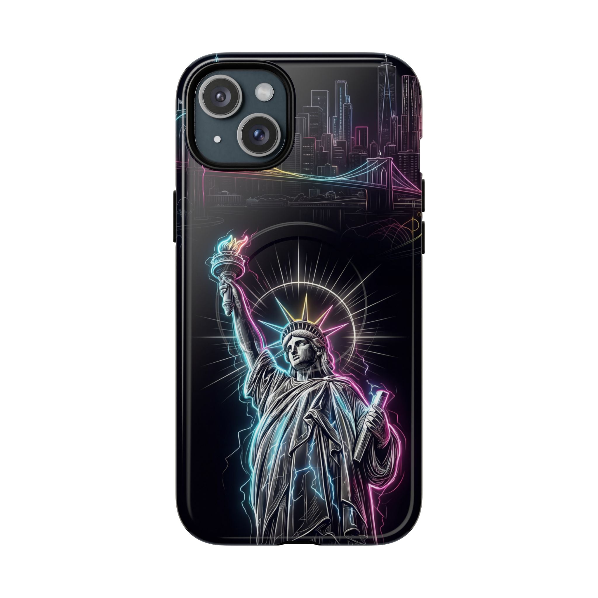Neon Statue of Liberty Tough MagSafe iPhone Case