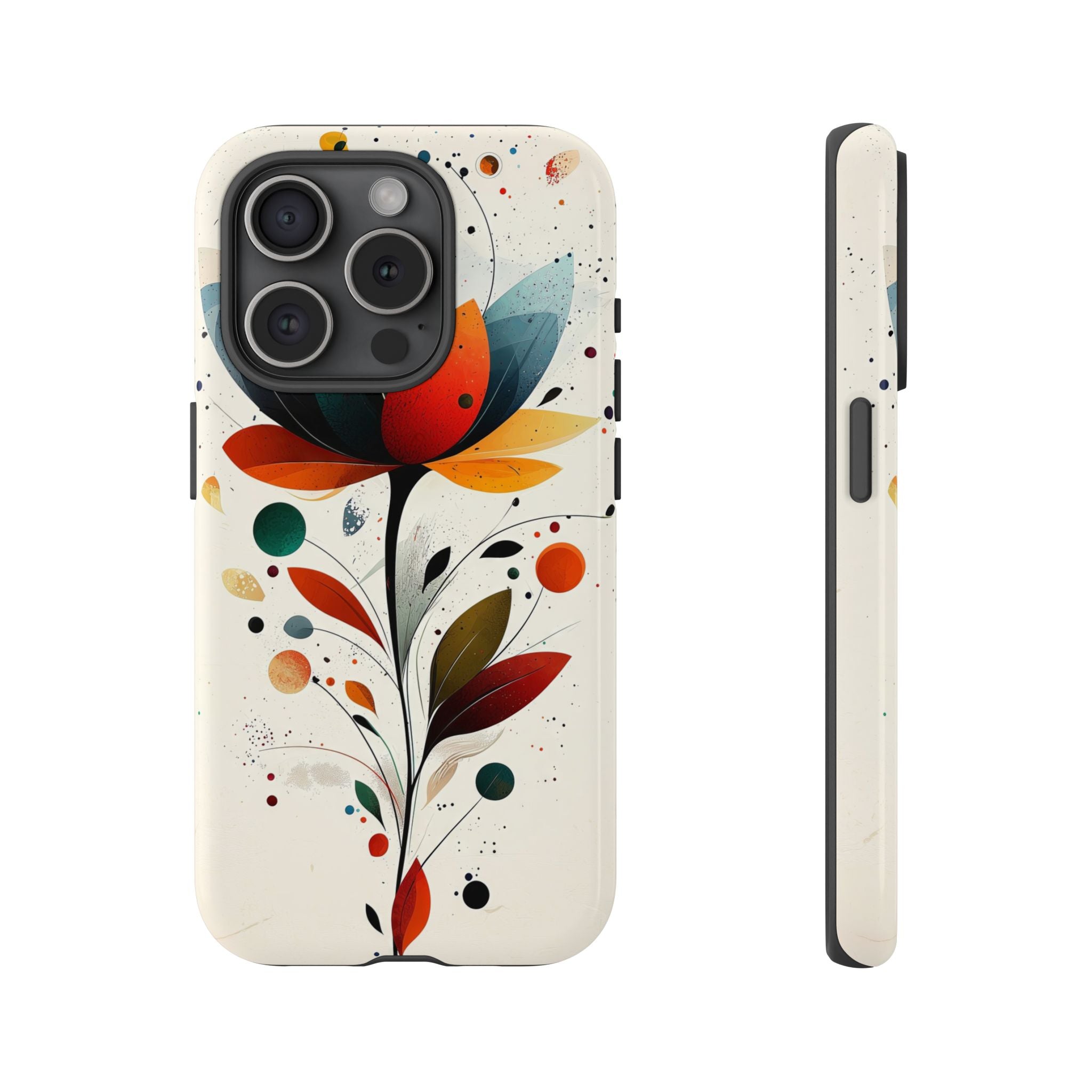 Floral Abstract Tough iPhone Case | Colourful Lotus Art Protective Cover