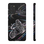 Neon Night Rider Samsung Galaxy Phone Case | Motorcycle Racing Protective Cover