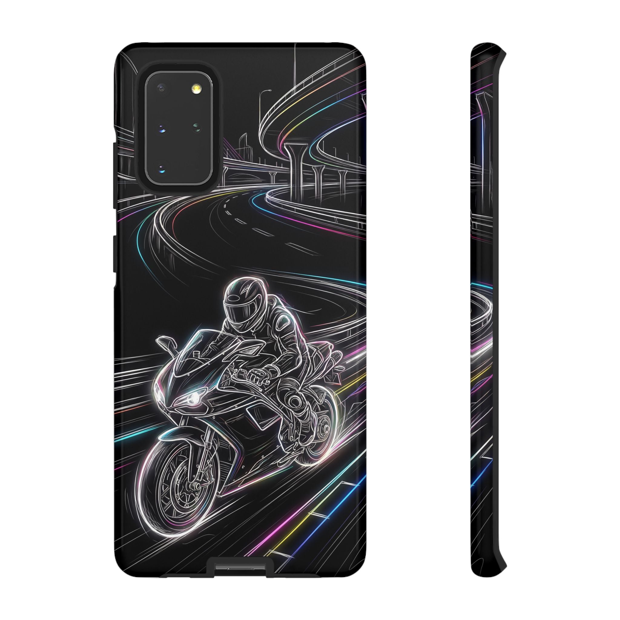 Neon Night Rider Samsung Galaxy Phone Case | Motorcycle Racing Protective Cover