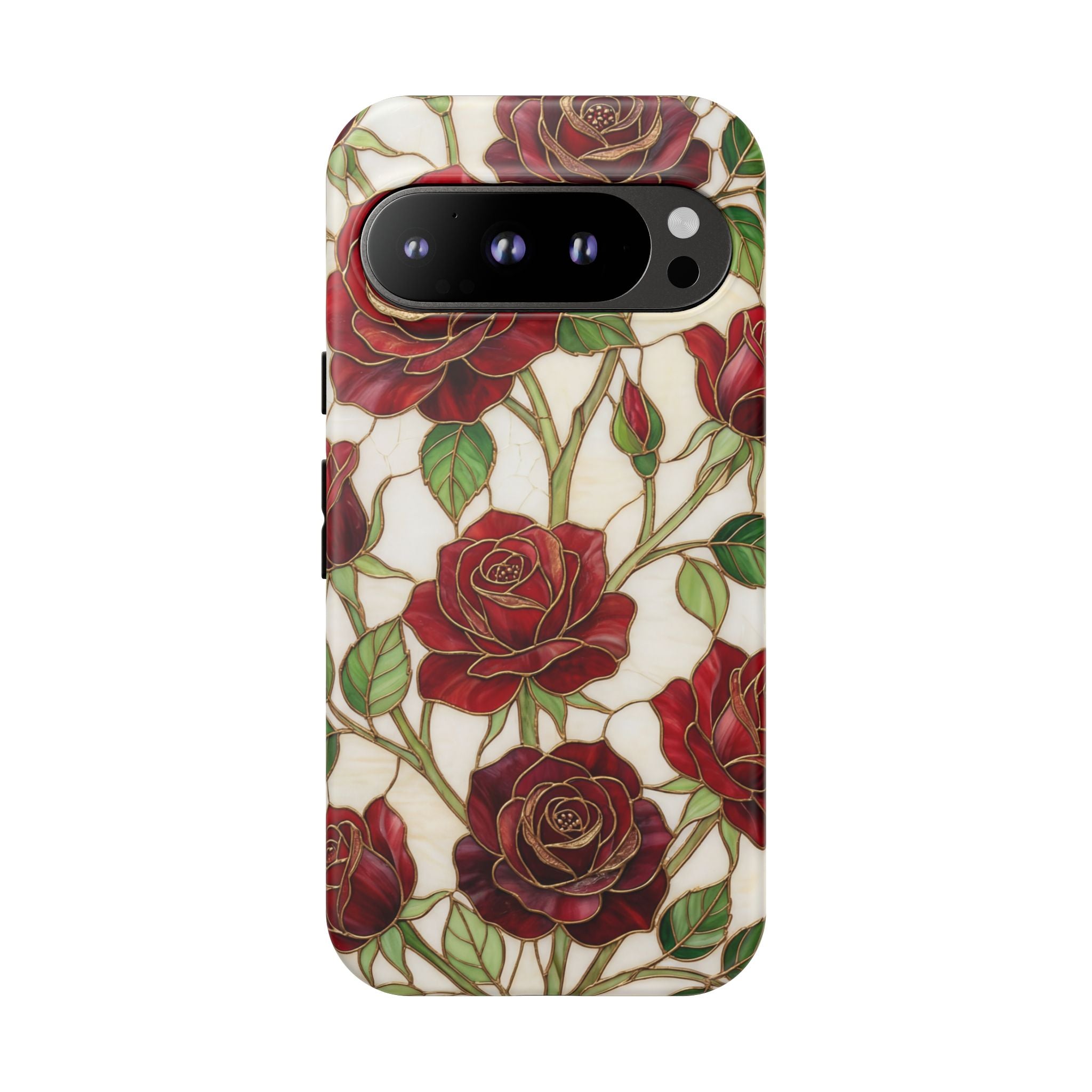 Red Rose Pattern Vintage Floral Tough Google Pixel Case