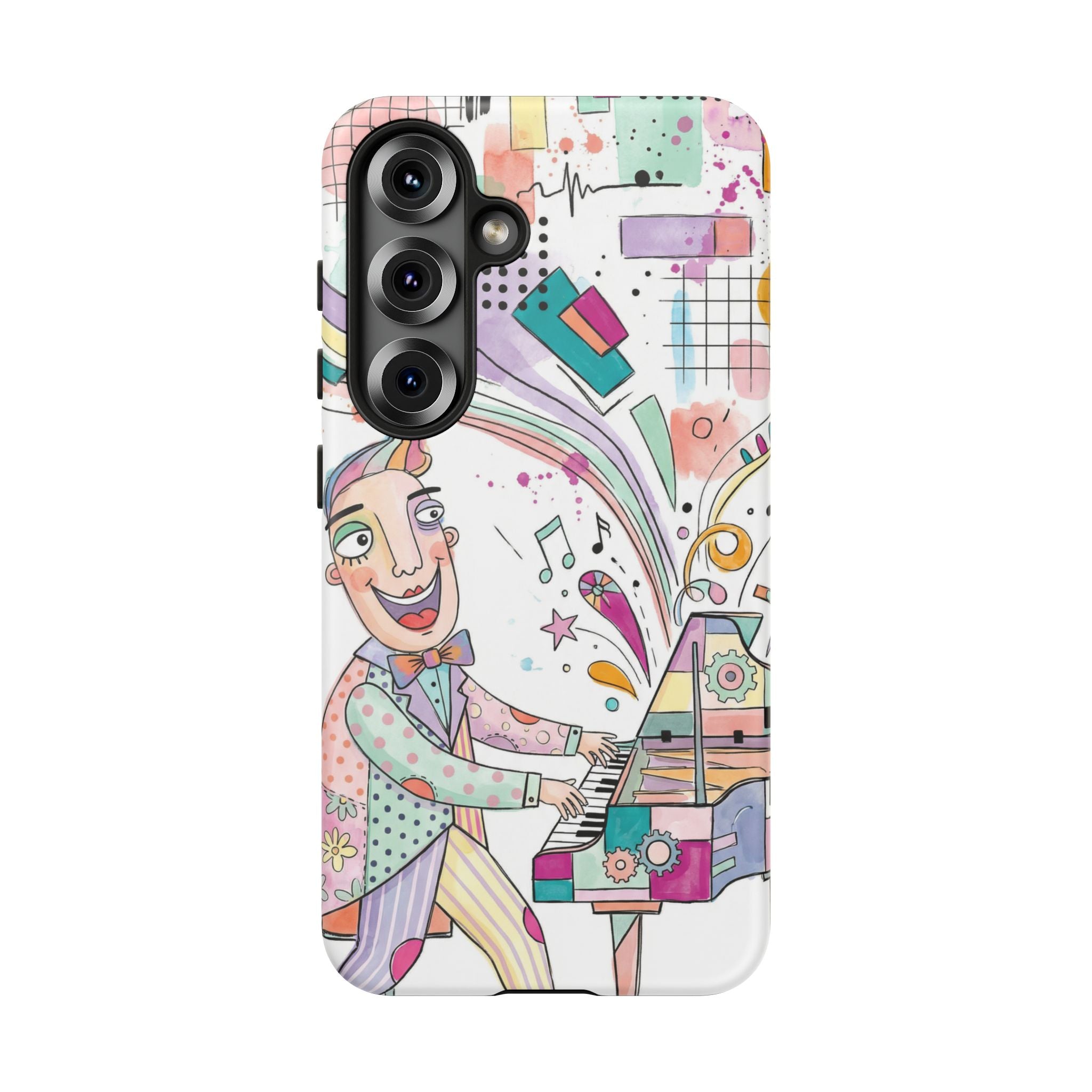 Musical Pianist Samsung Galaxy Phone Case | Colorful Whimsical Piano Art
