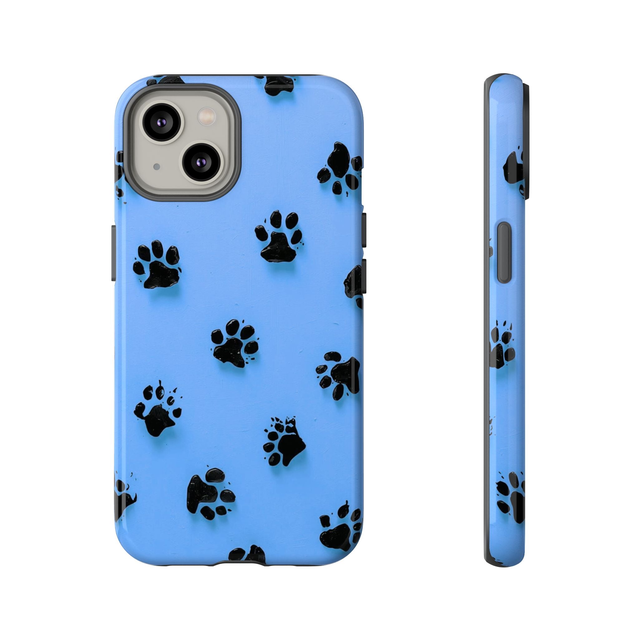 Blue Paw Print Tough iPhone Case — Protective Dog & Cat Lover Cover