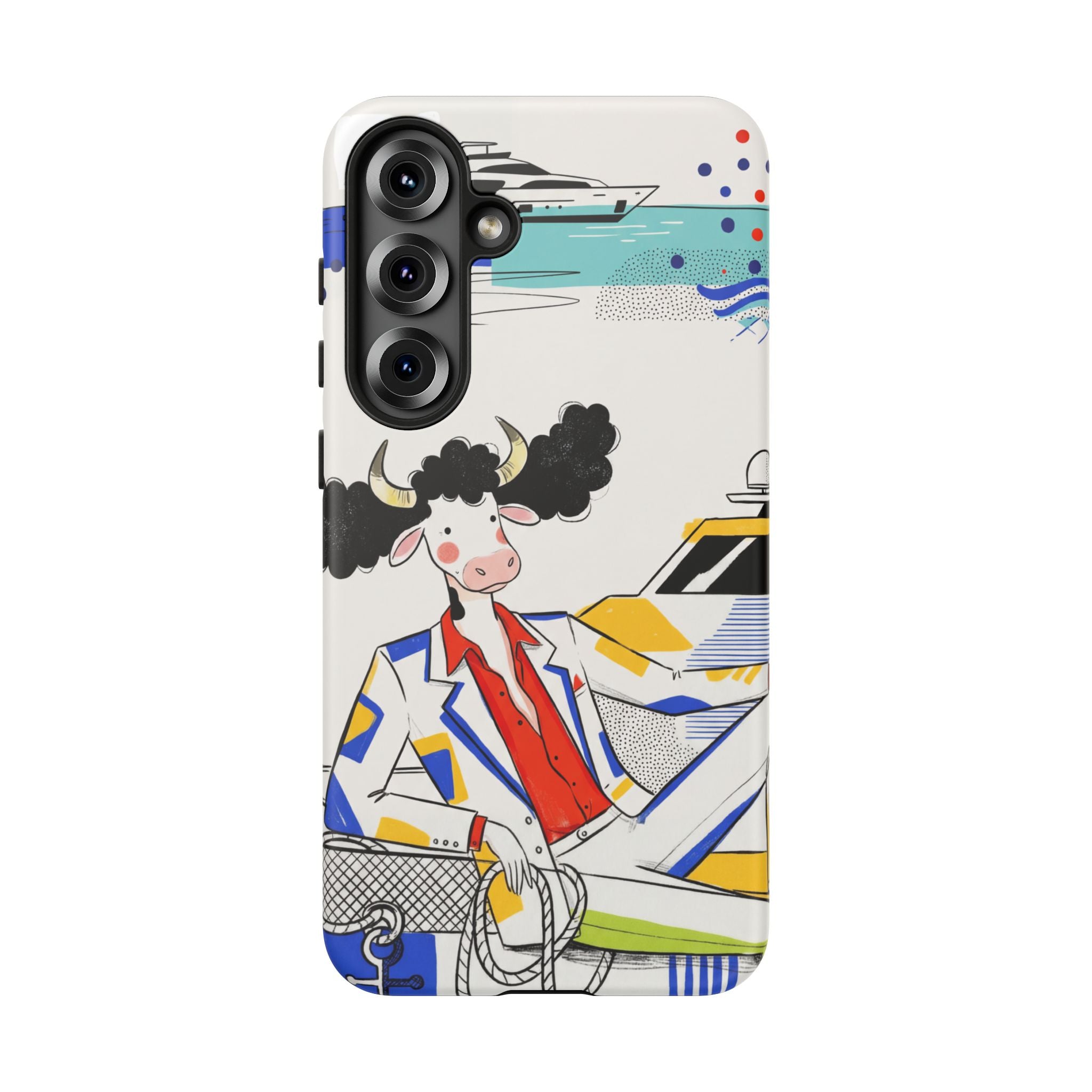 Nautical Cow Graphic Protective Samsung Galaxy Phone Case
