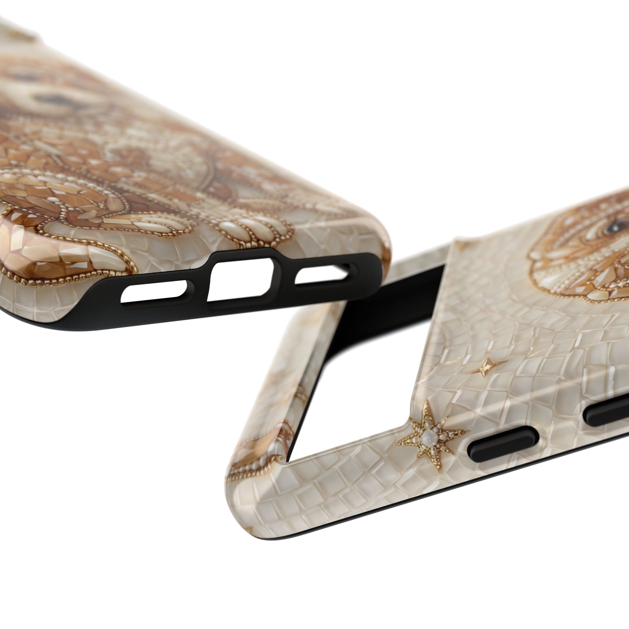 Cute Mosaic Puppy Google Pixel Phone Case — Protective Phone Cover with Brown Puppy Art