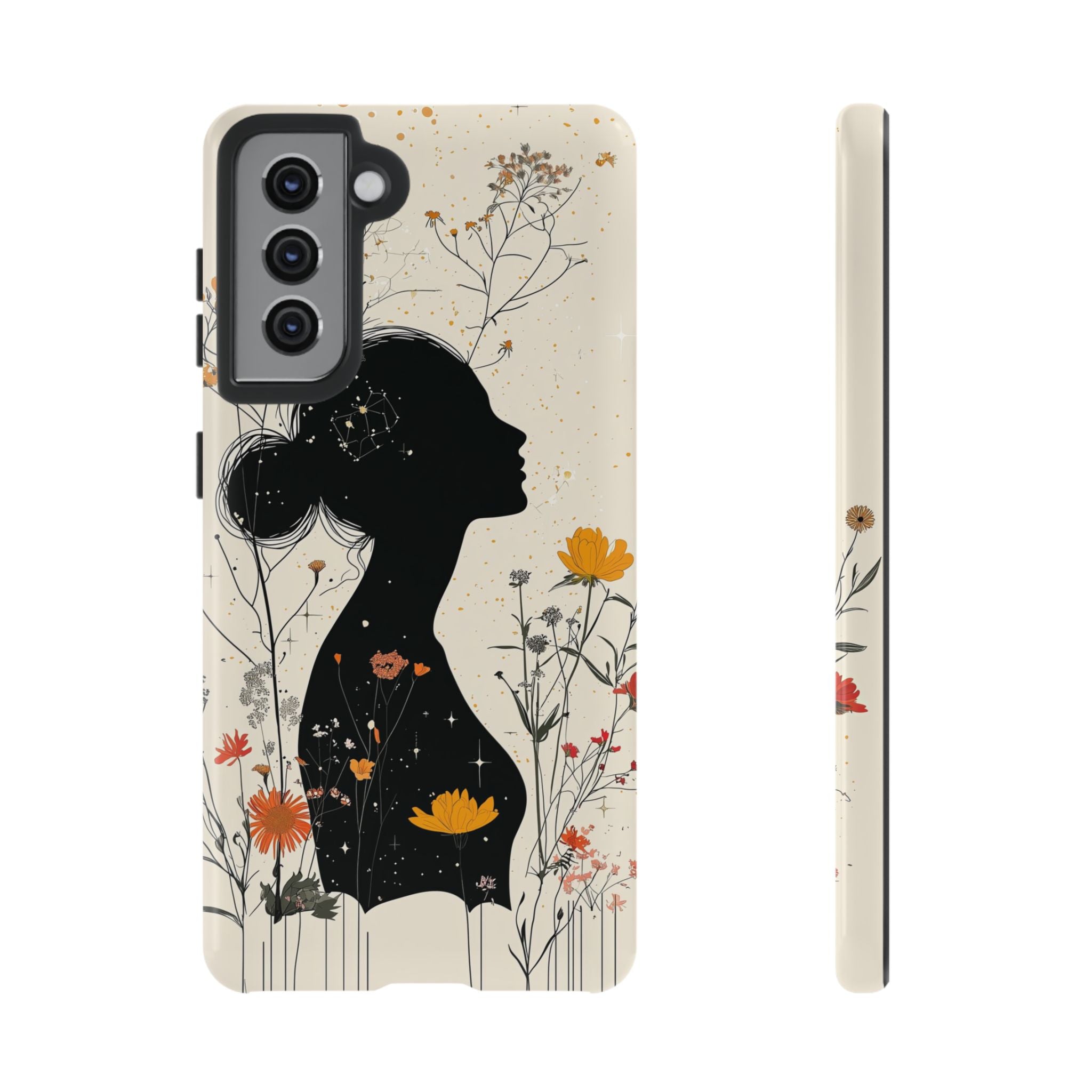 Floral Silhouette Samsung Galaxy Case | Botanical Woman