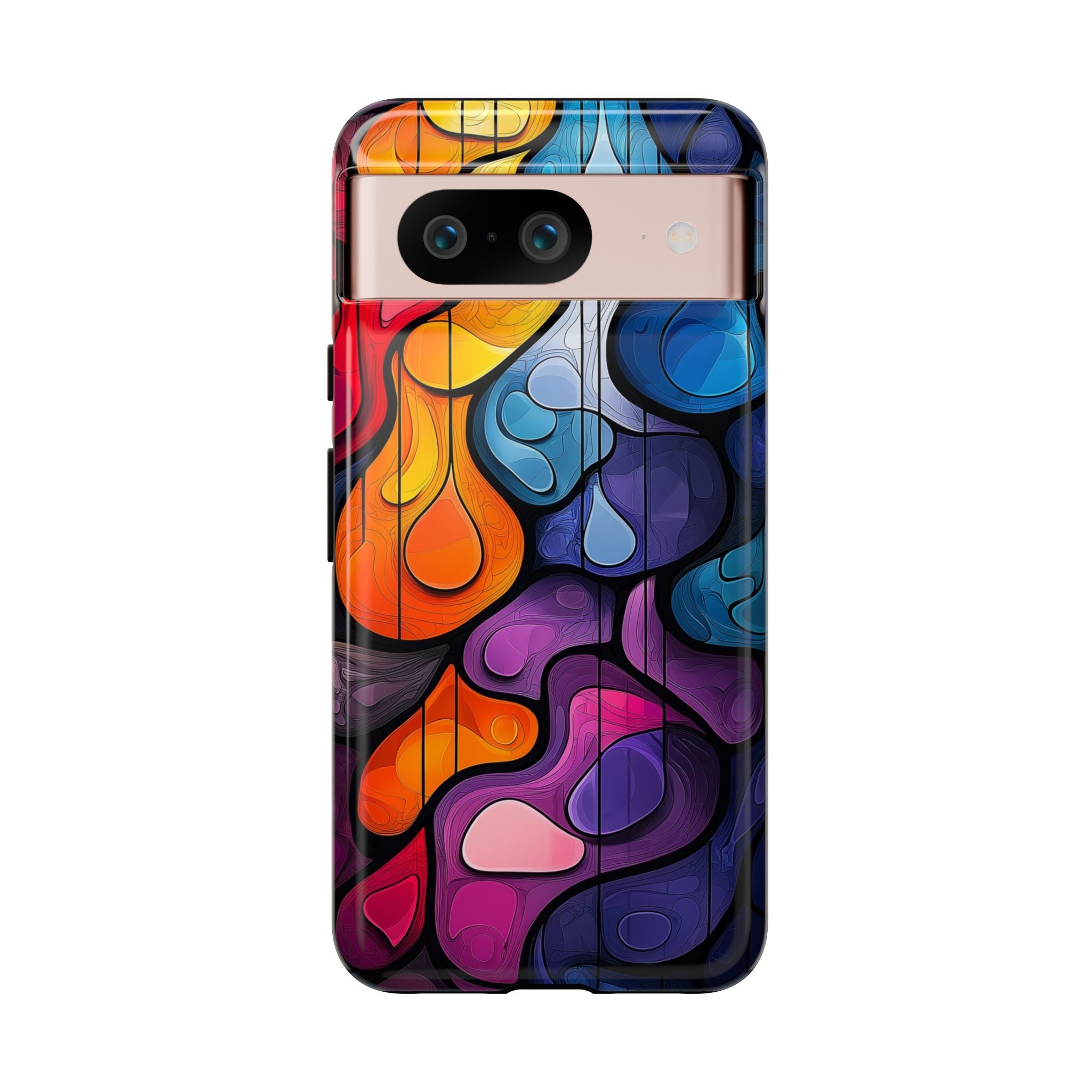 Abstract Colourful Drop Google Pixel Case — Vibrant Stained-Glass
