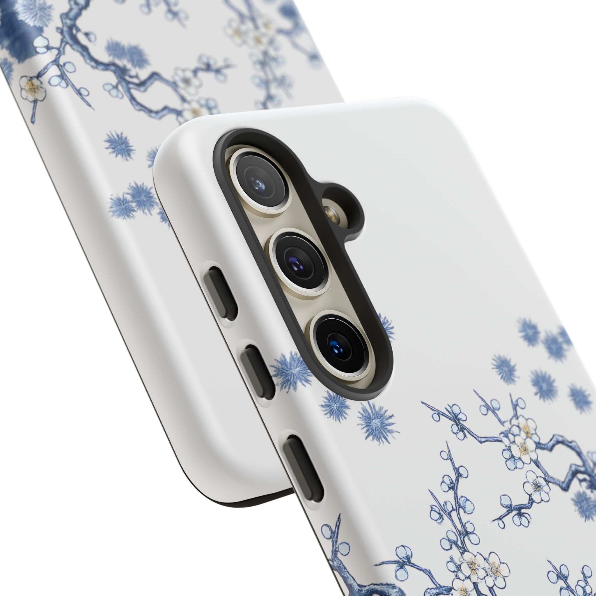 Vintage Blue White Porcelain Samsung Galaxy Phone Case | Chinoiserie Floral Tough Cover