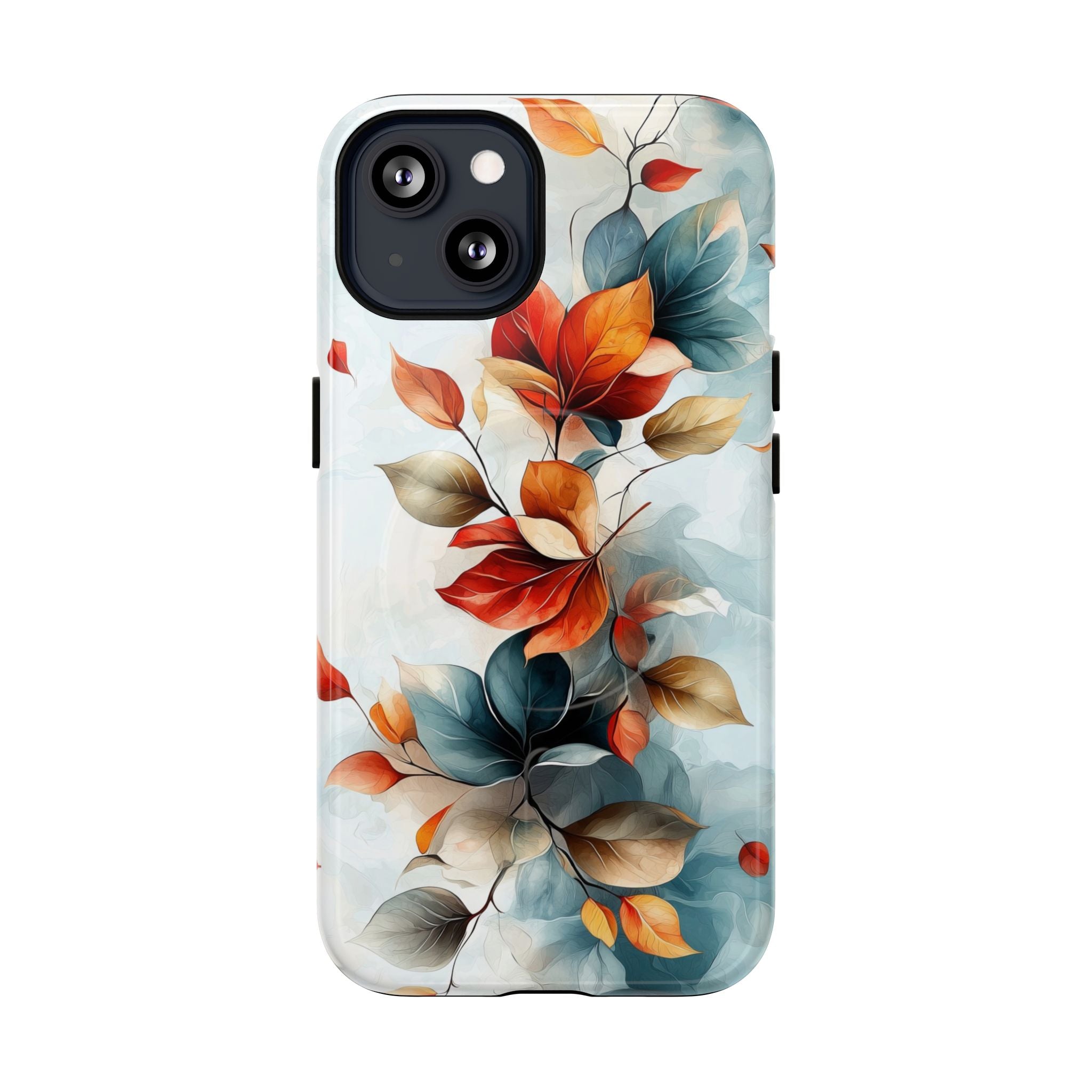Custodia MagSafe resistente per iPhone con motivo floreale autunnali