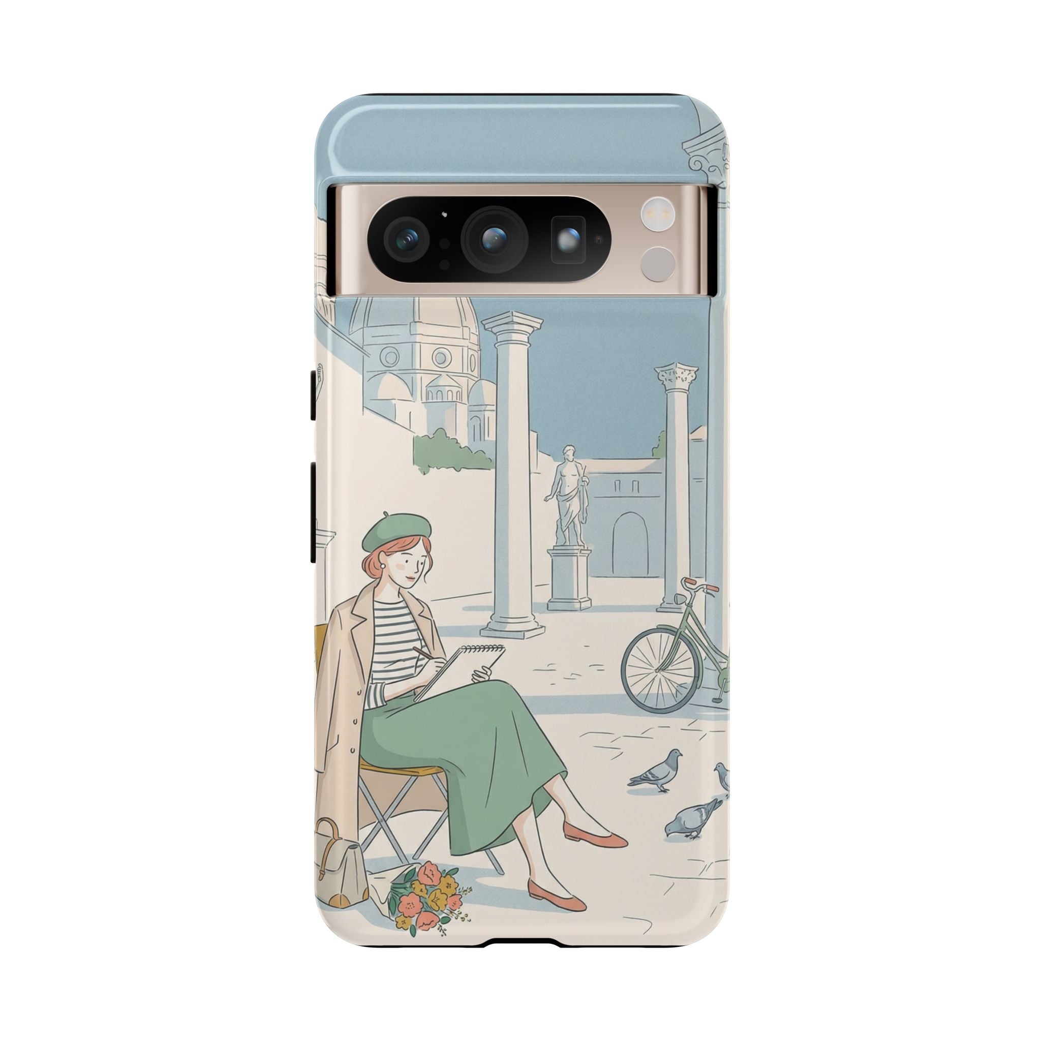 Florence Art Aesthetic Google Pixel Phone Case | Renaissance Italy Travel Illustration