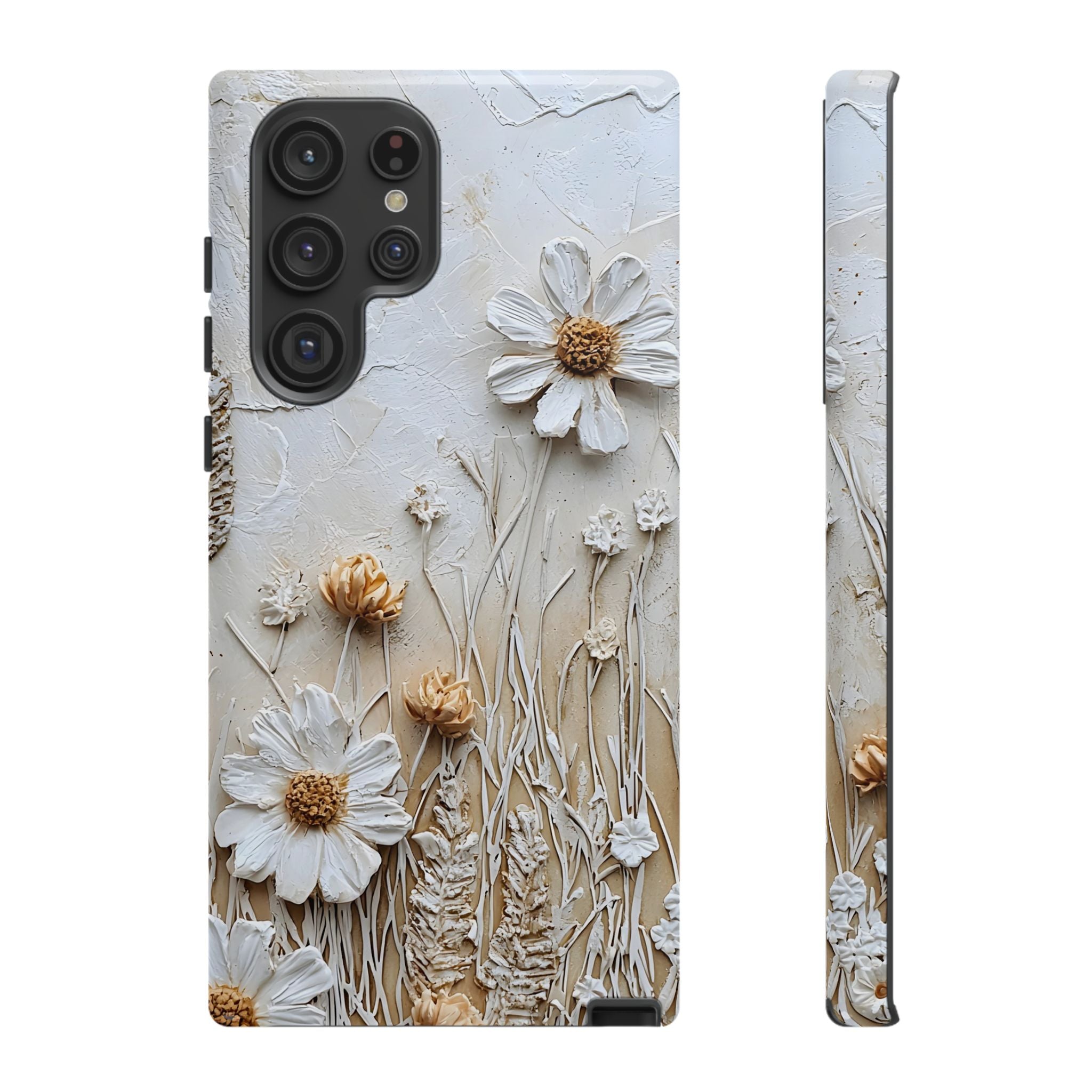 Textured Daisy Art Floral Relief Samsung Galaxy Case