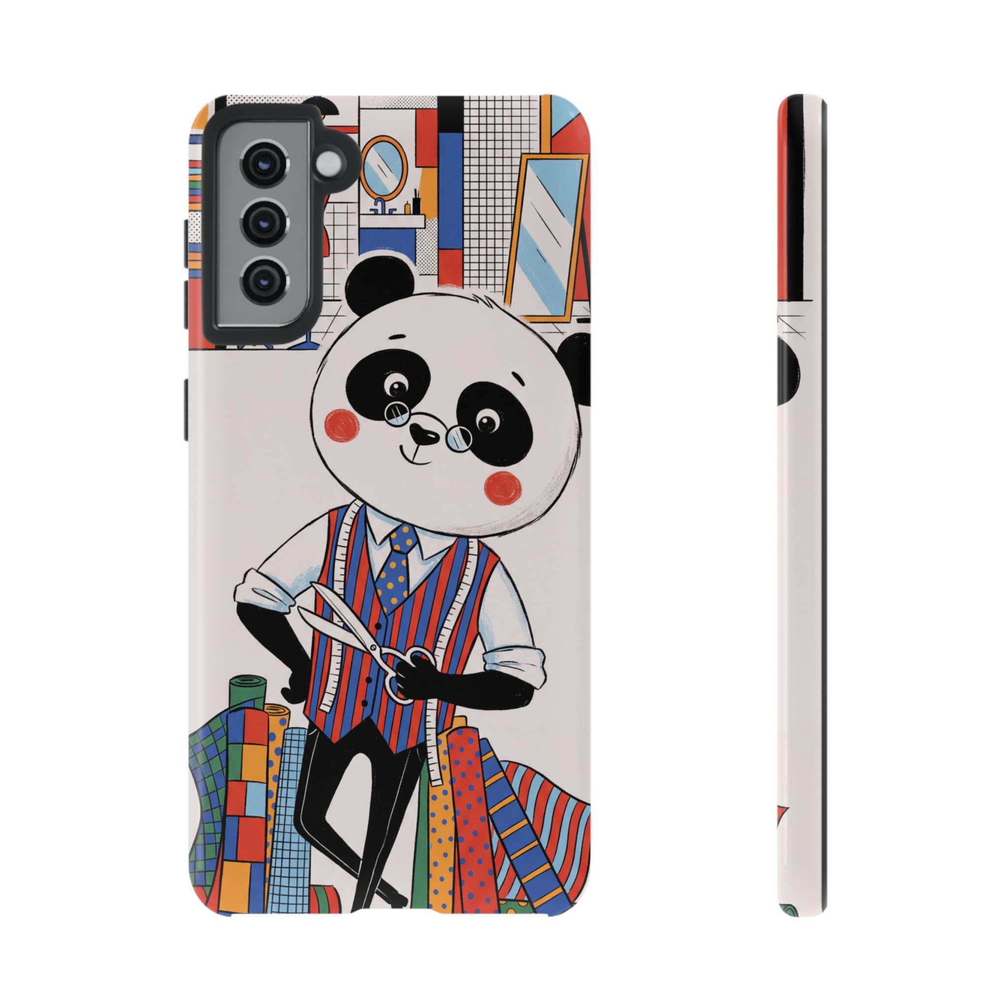 Panda Tailor Samsung Galaxy Phone Case | Cute Seamstress Cartoon