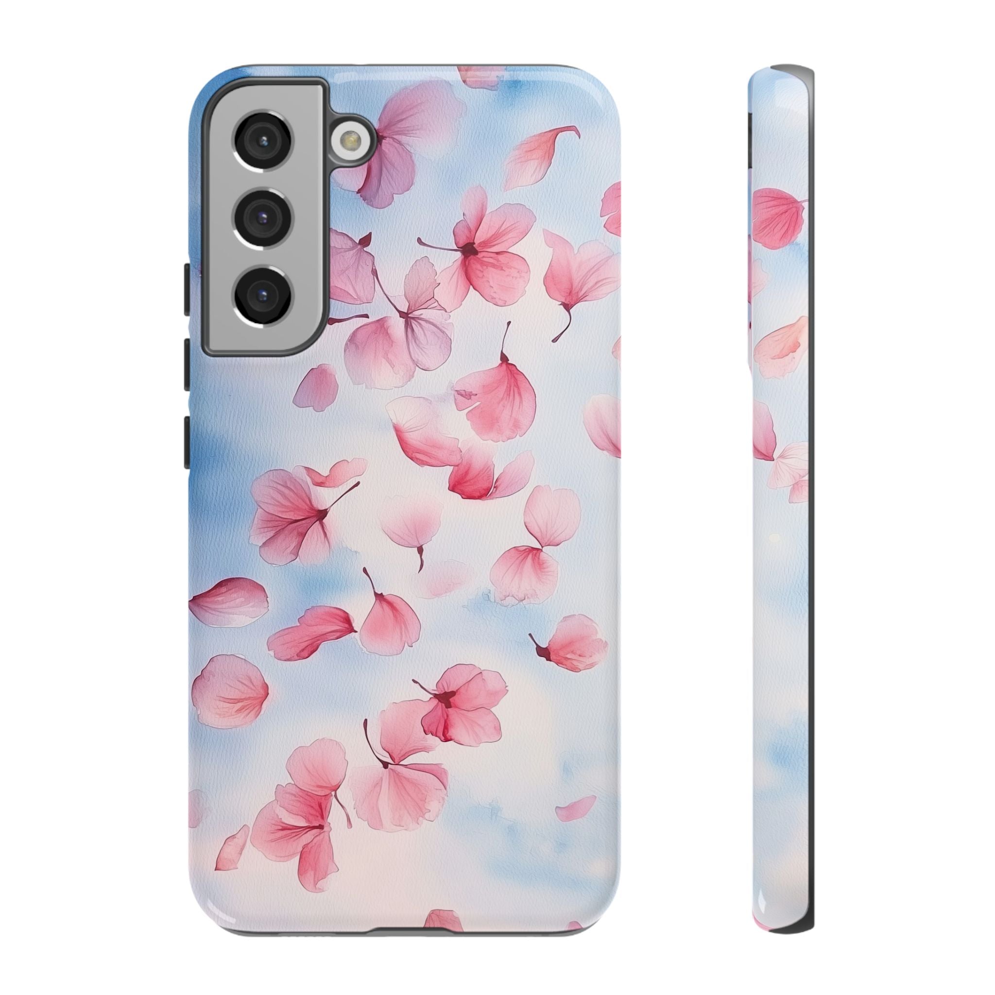 Floral Petal Tough Samsung Galaxy Case | Pink Falling Blossoms