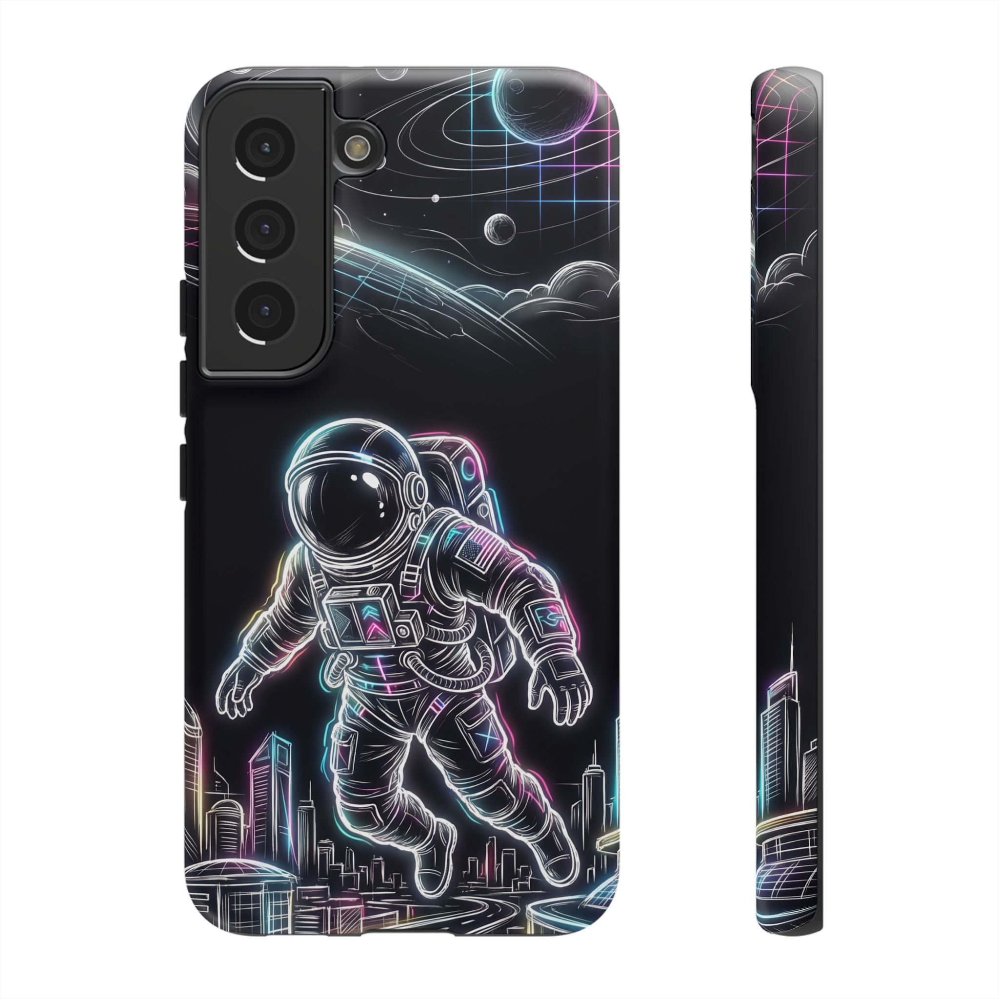 Space Explorer Astronaut Neon Samsung Galaxy Phone Case