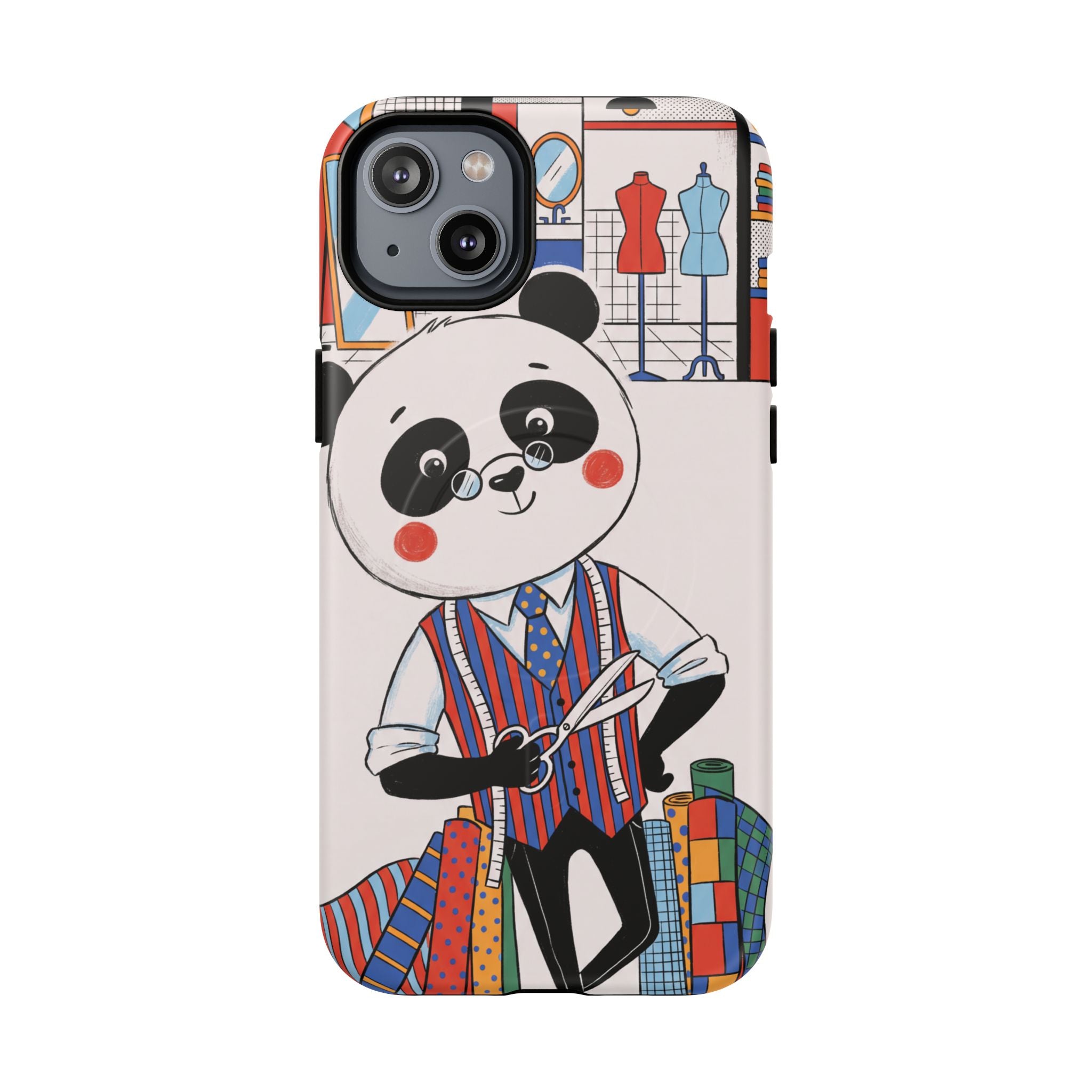 Panda Tailor MagSafe iPhone Case | Cute Seamstress Cartoon