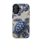 Sea Turtle Blue Ceramic Pattern MagSafe iPhone Case