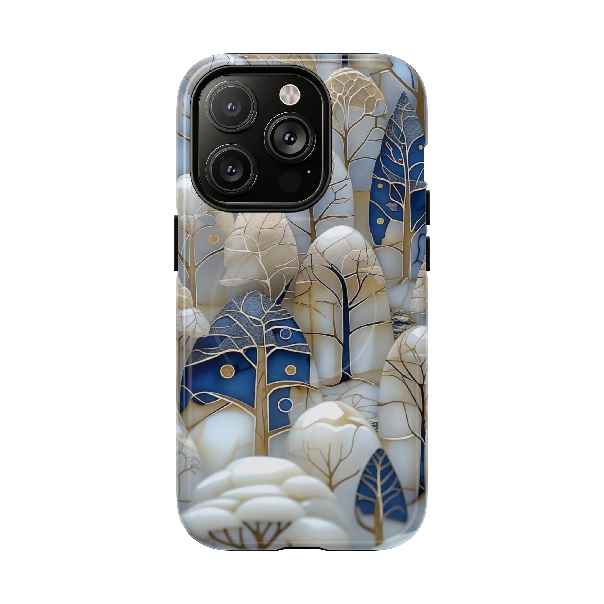 Blue Gold Forest Art MagSafe Case