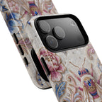 Floral Bee Moon Tough MagSafe iPhone Case | Protective Artistic iPhone Cover