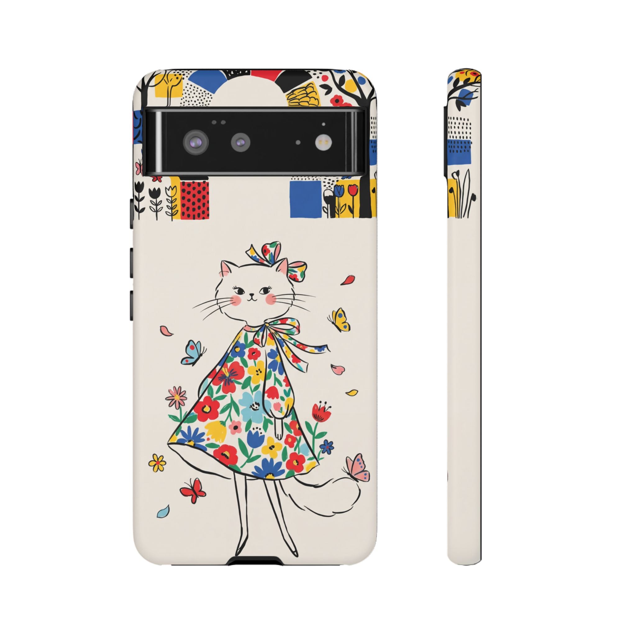 Floral Kitty Google Pixel Phone Case | Cute Cat