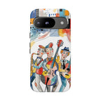 Musical Trio Illustrated Google Pixel Phone Case | Colorful Jazz Band Art Phone Cover