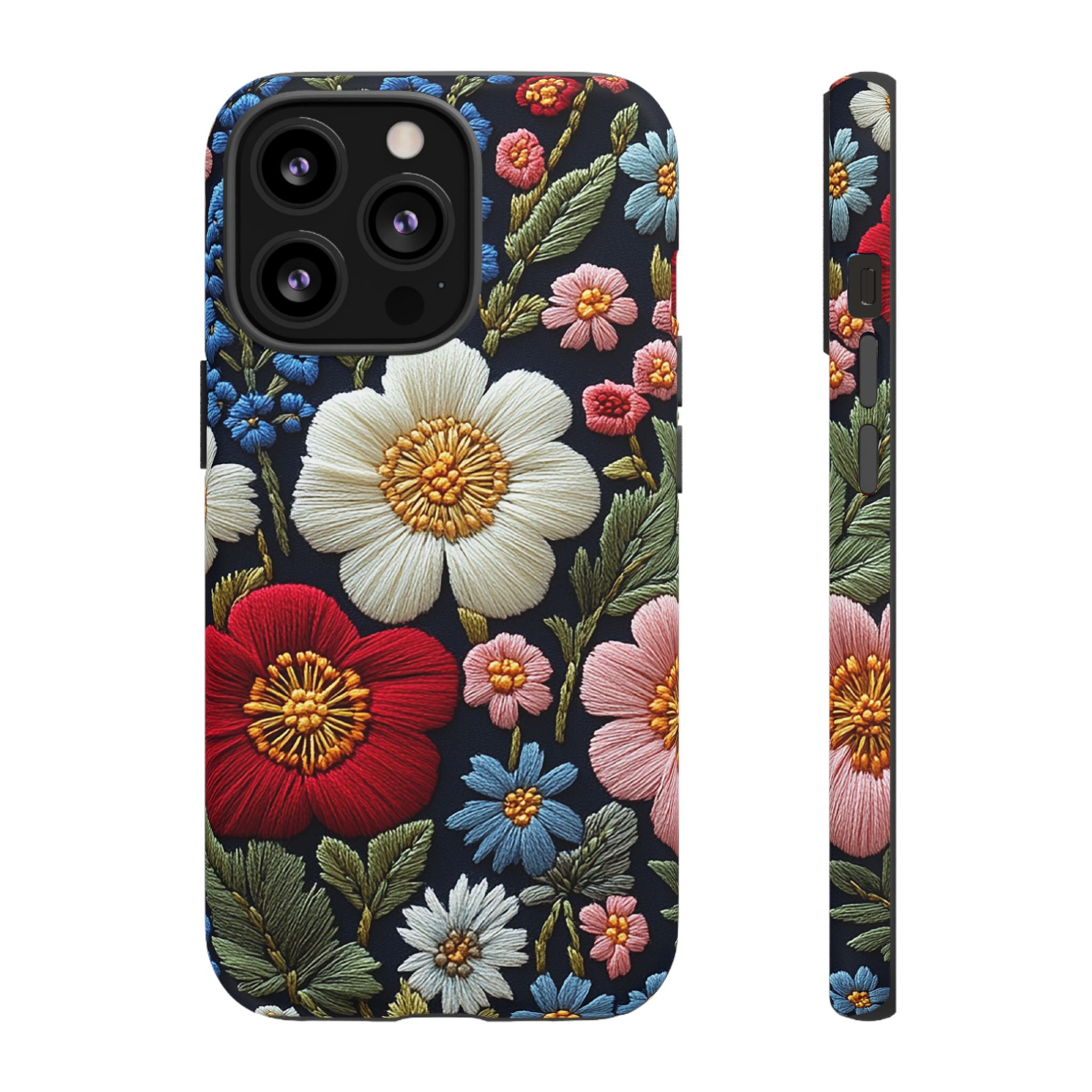 Floral Embroidered Garden iPhone Case