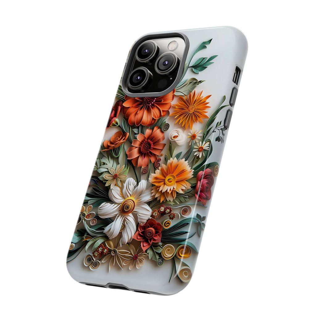 Floral Quilling Tough iPhone Case — Orange Daisy