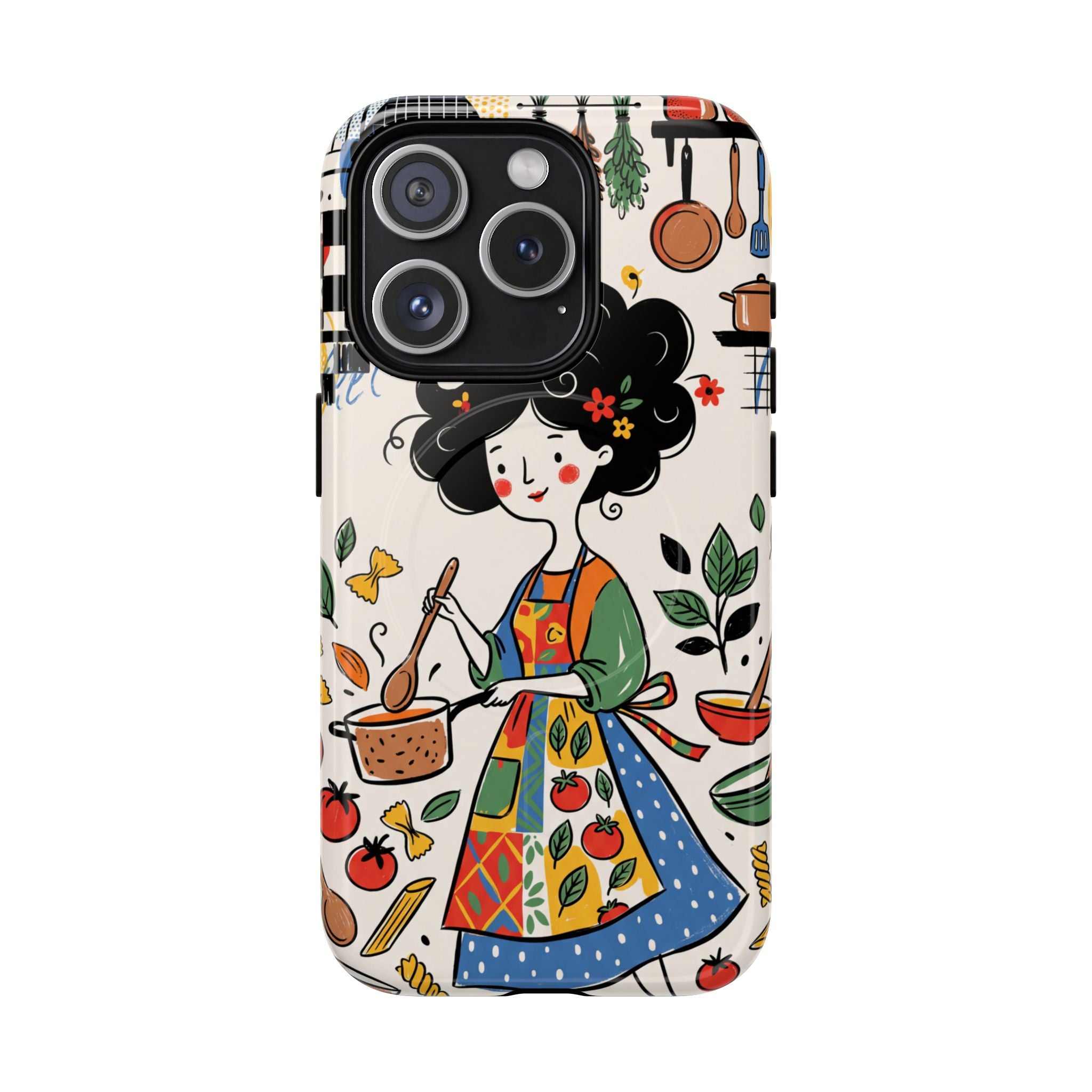 Whimsical Chef Kitchen Illustration MagSafe iPhone Case