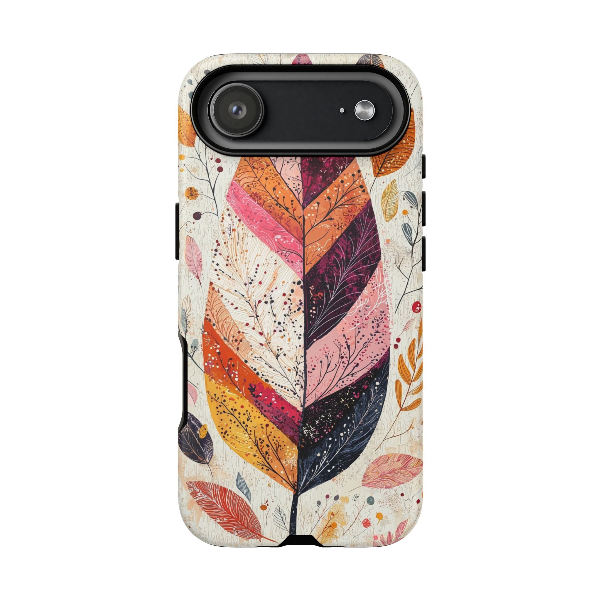 Autumn Leaf Tough iPhone Case | Watercolour Feathered Fall Design
