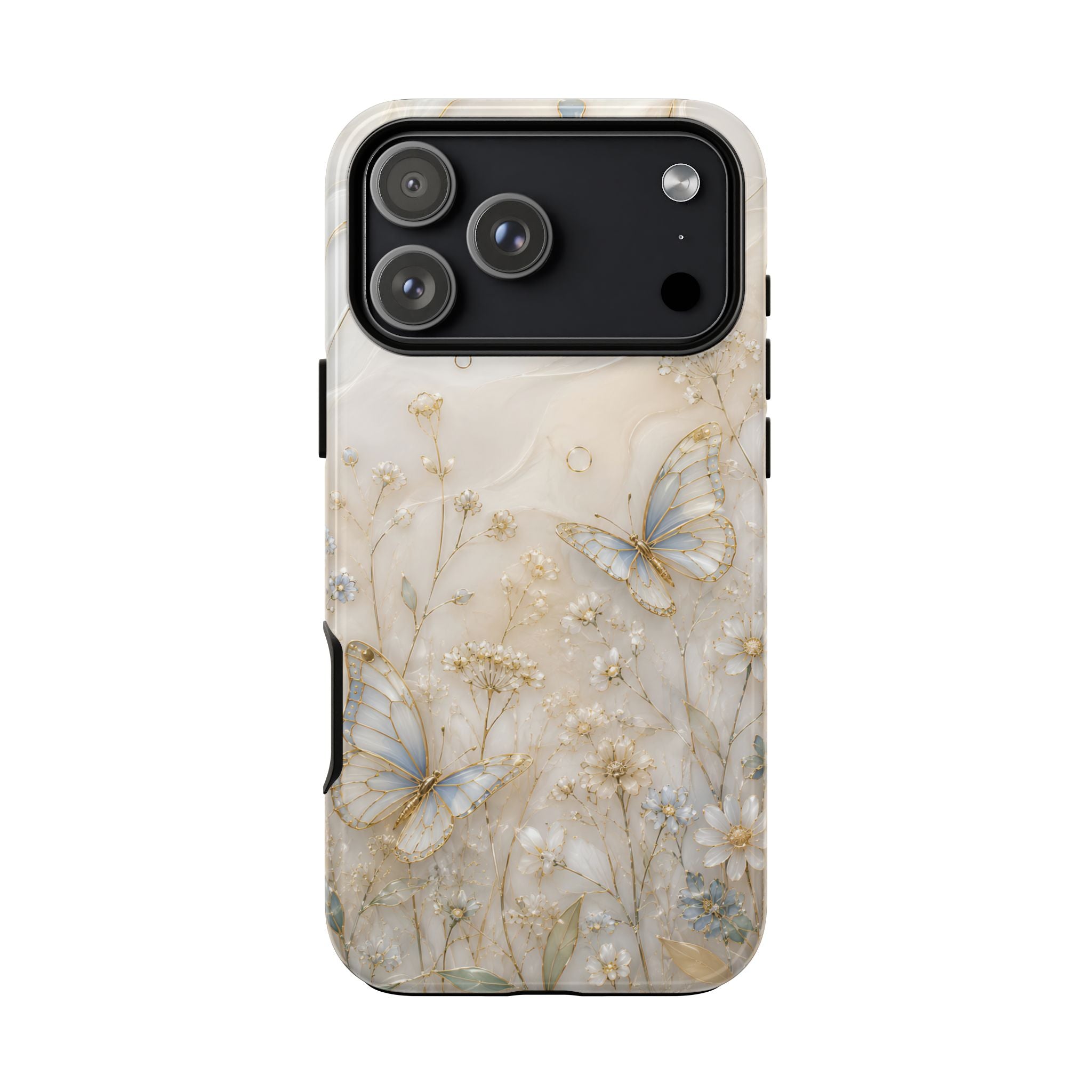 Butterfly Floral iPhone Case | Cottagecore Meadow Art Cover