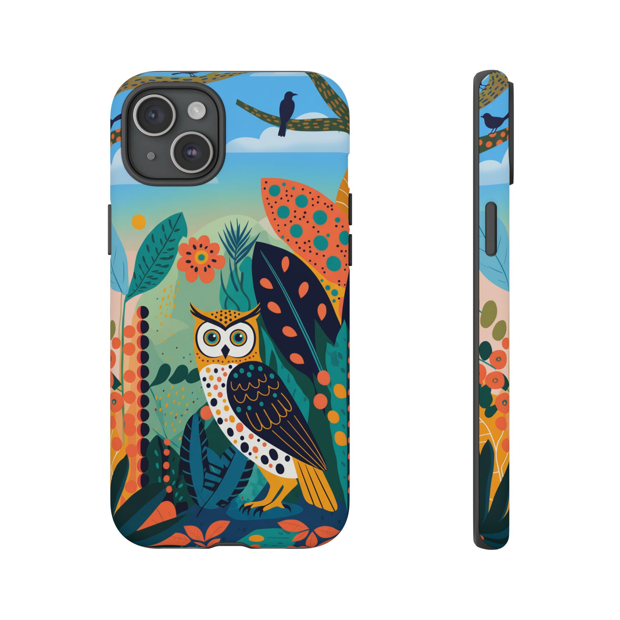 Botanical Forest Colourful Owl iPhone Case