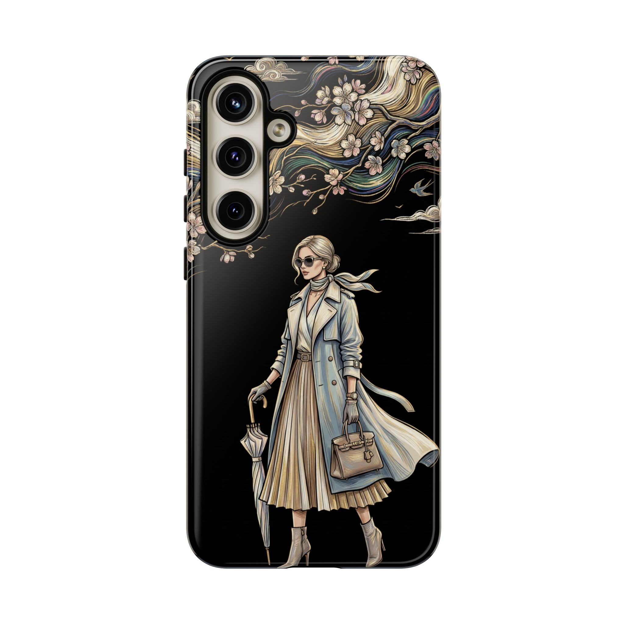 Vintage Chic Samsung Galaxy Phone Case | Stylish Woman Illustration