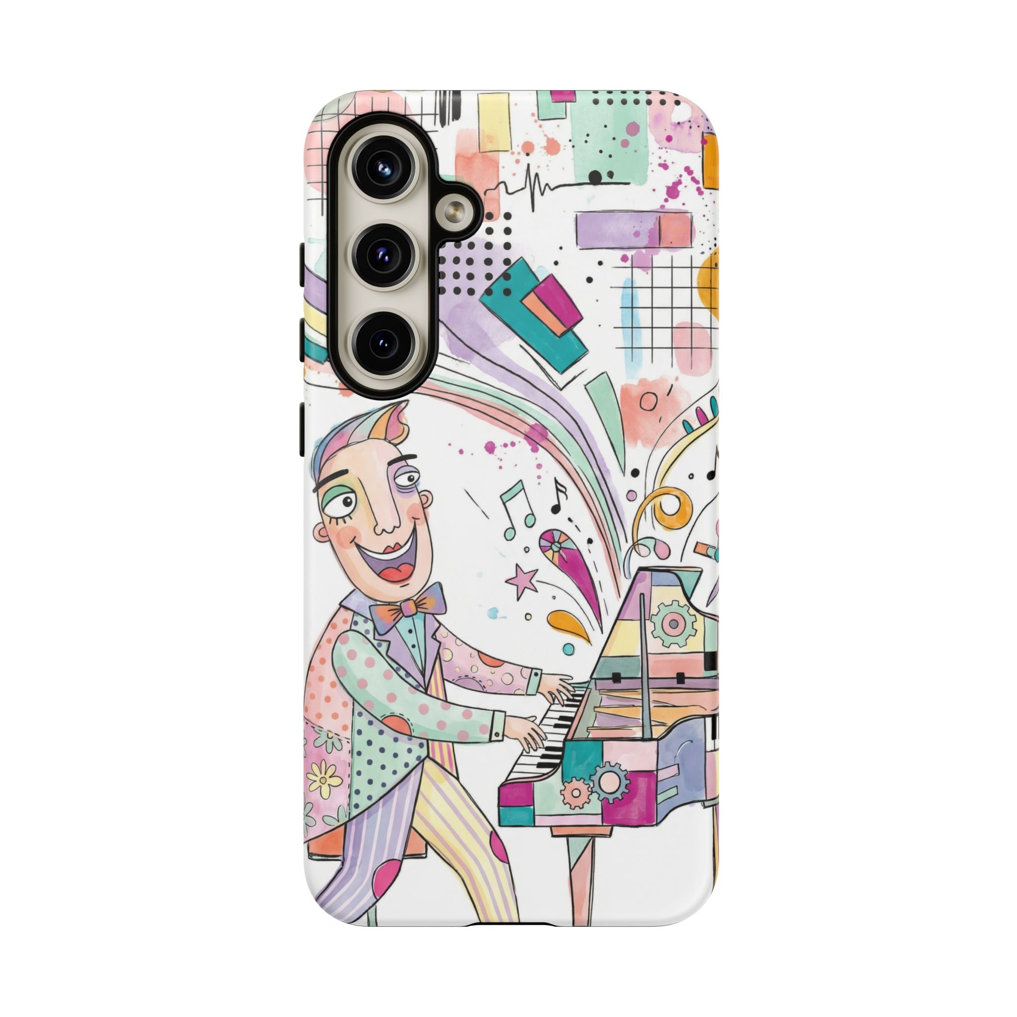 Musical Pianist Samsung Galaxy Phone Case | Colorful Whimsical Piano Art