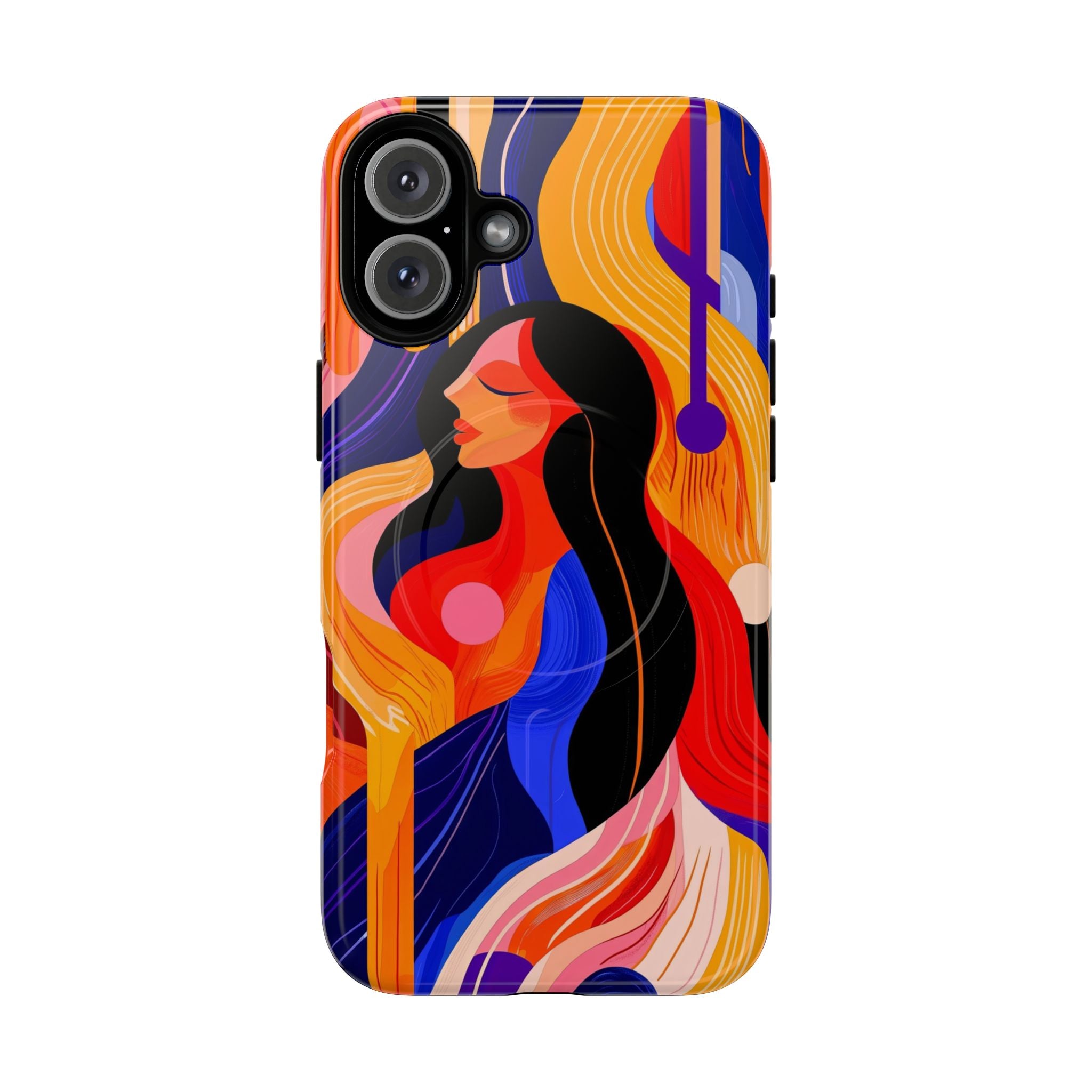 Abstract Colourful Woman MagSafe iPhone Tough Case | Vibrant Artistic