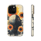 Sunflower Moon Art iPhone Case | Floral Celestial