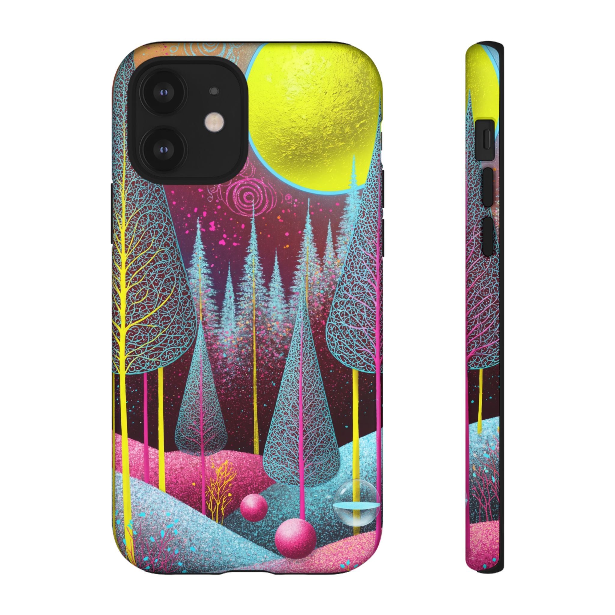 Neon Dreamscape Forest iPhone Case