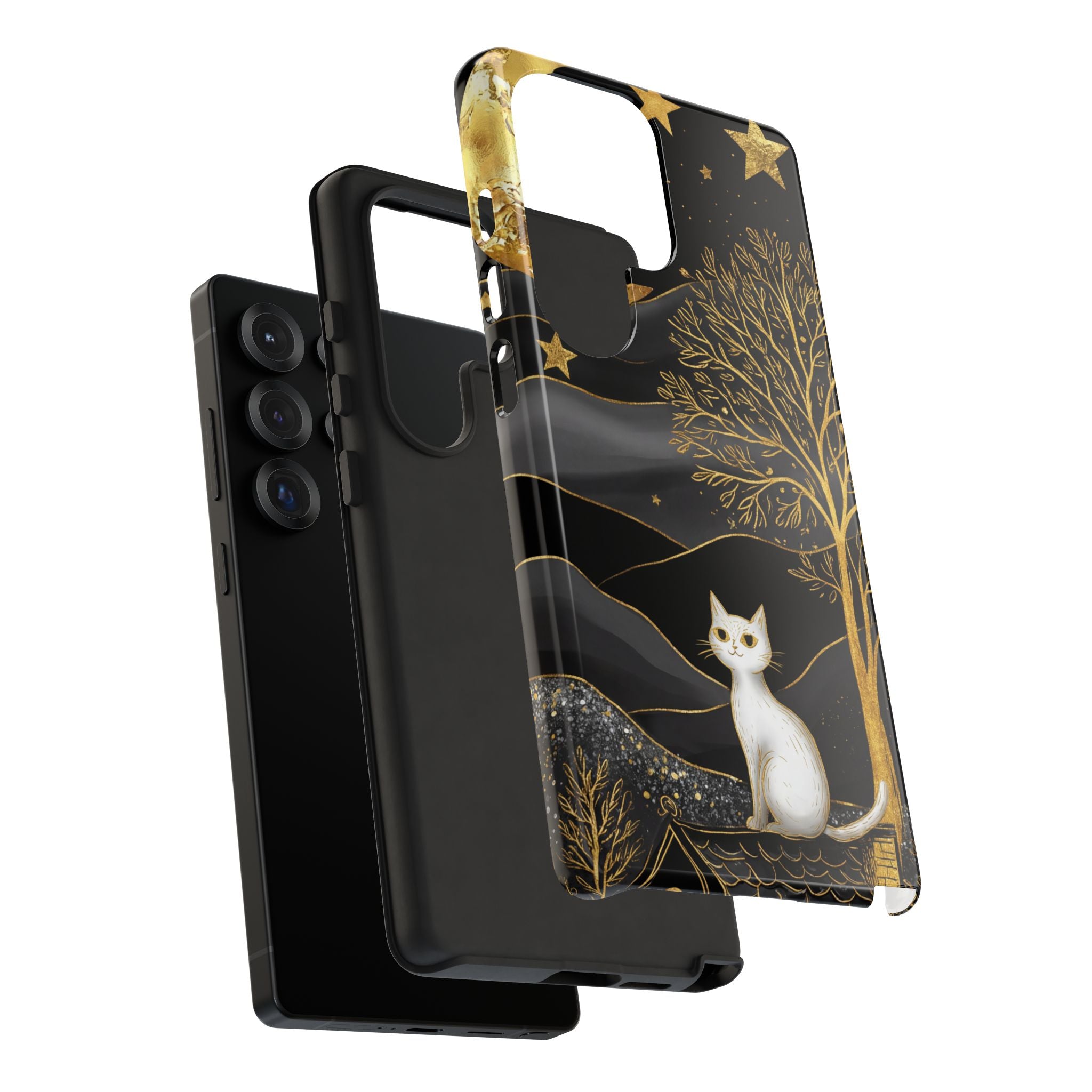 Gold Moon & Celestial Cat Samsung Galaxy Case