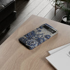 Blue Floral Moon Google Pixel Phone Case | Vintage Botanical Night Sky Protective Case