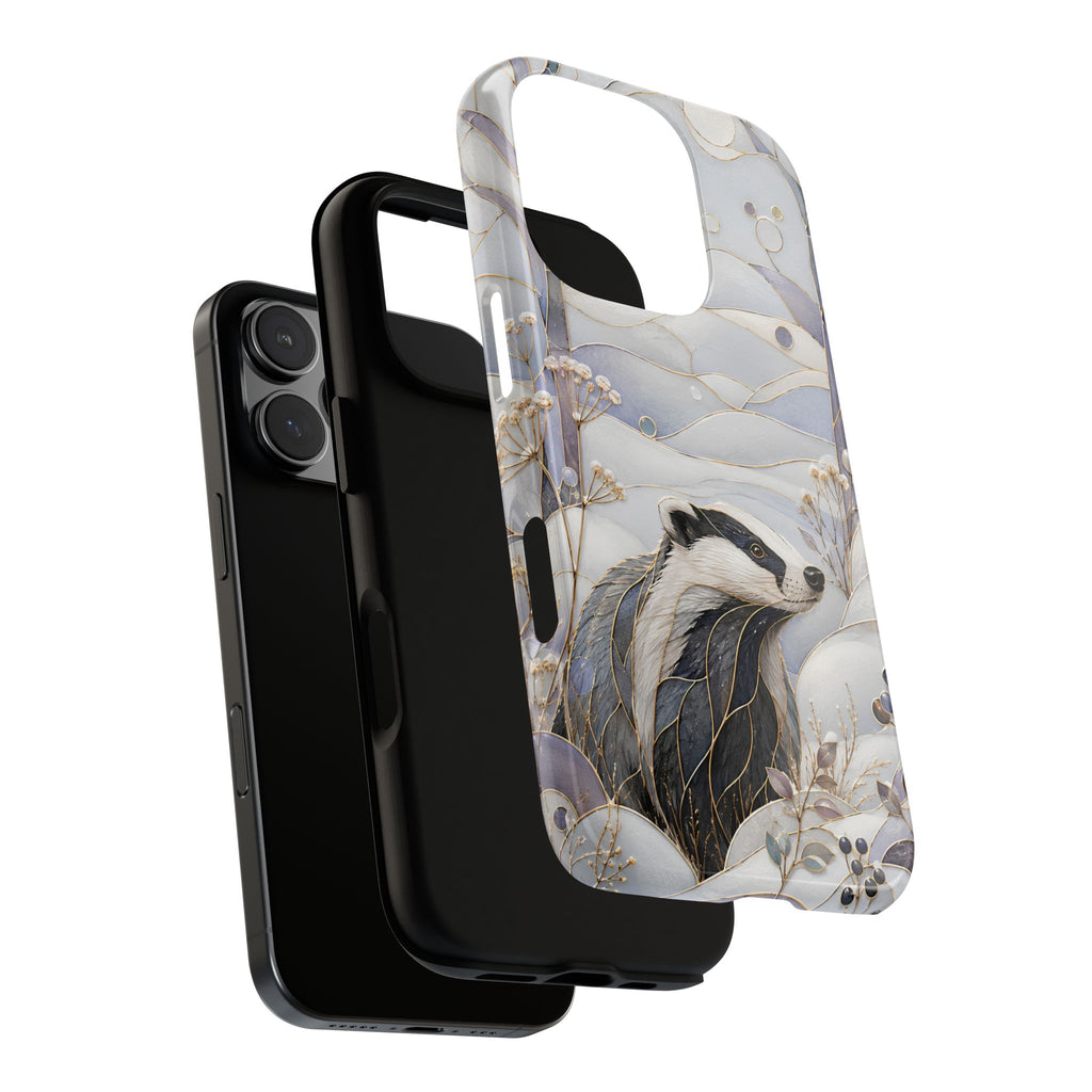 Badger iPhone Case | Stained Glass Wildlife iPhone Case
