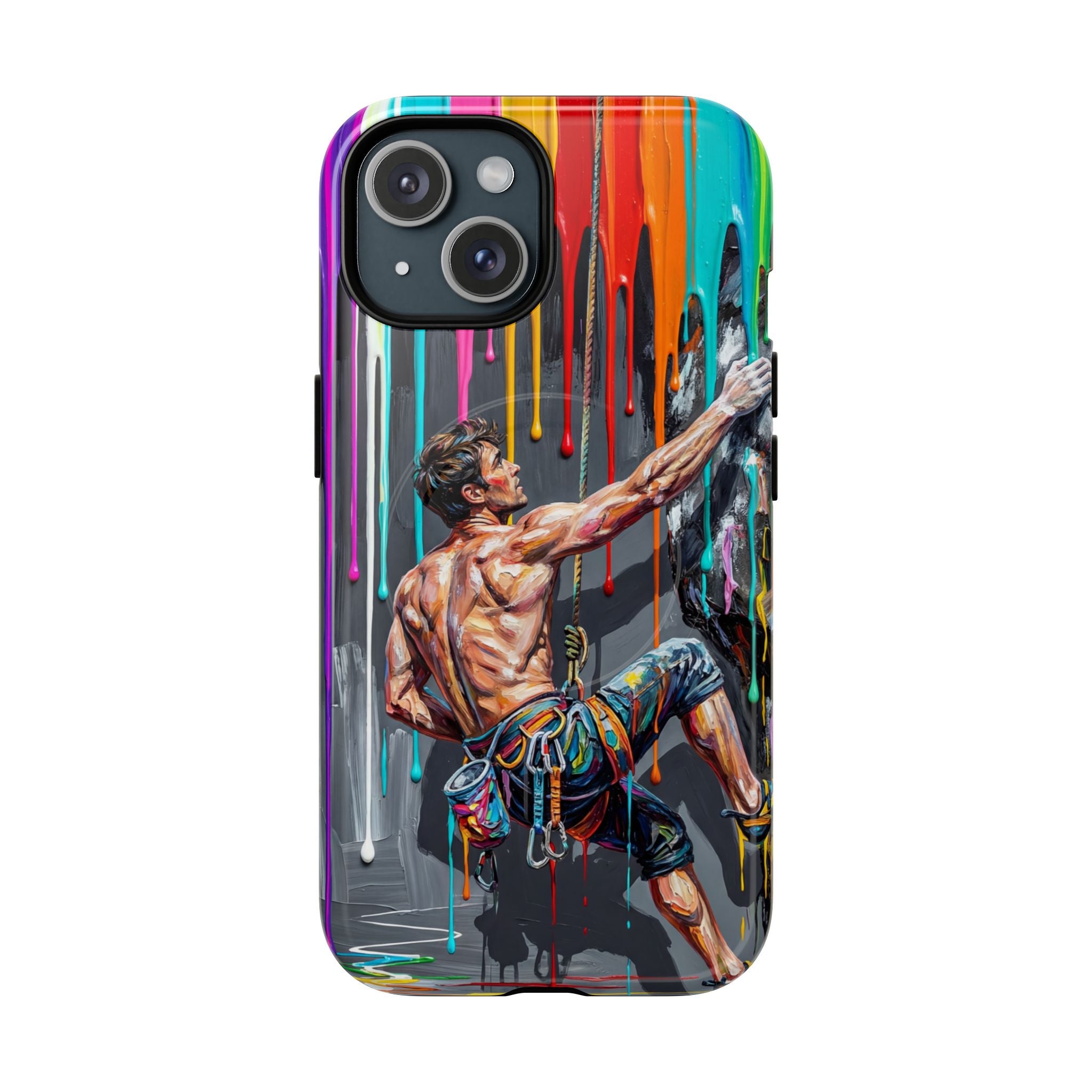 Colourful Rock Climber Art Protective MagSafe iPhone Case