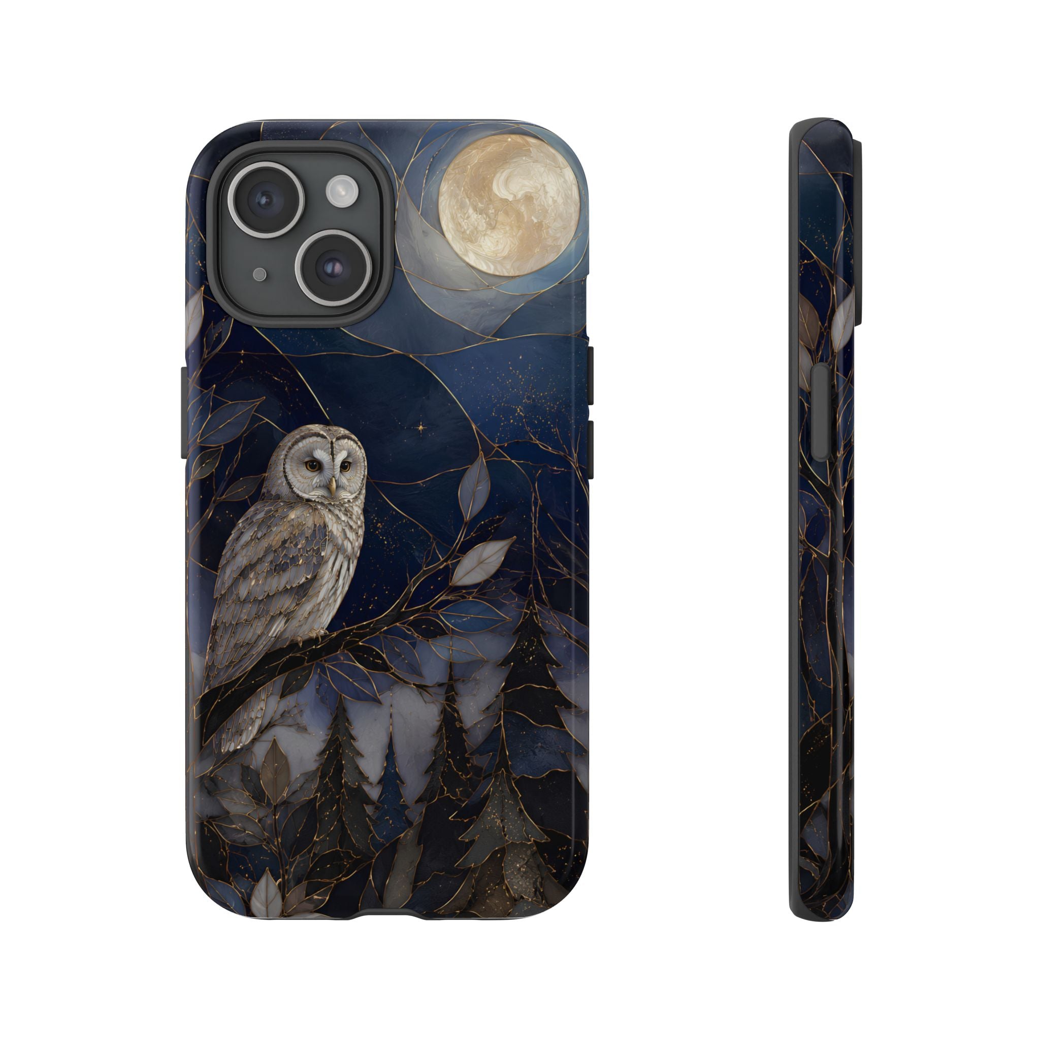 Owl Moon iPhone Case | Woodland Forest Night Art