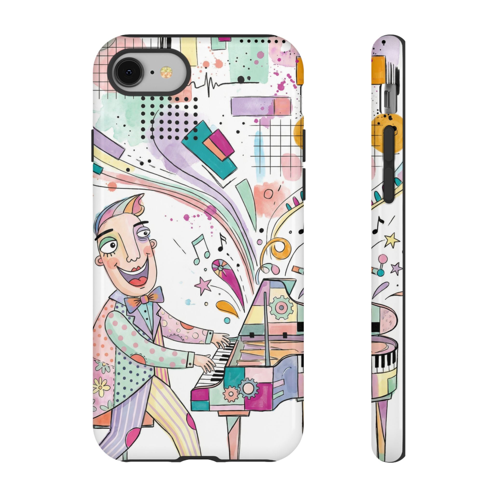 Musical Pianist iPhone Case | Colorful Whimsical Piano Art