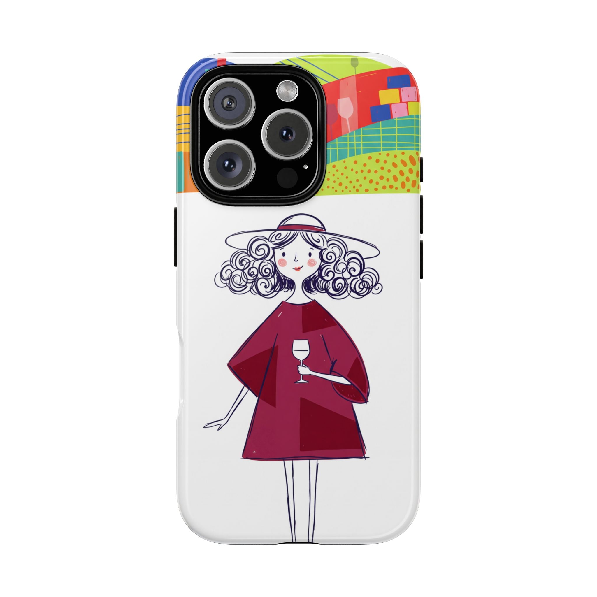 Colourful Artistic Wine Lady iPhone Case