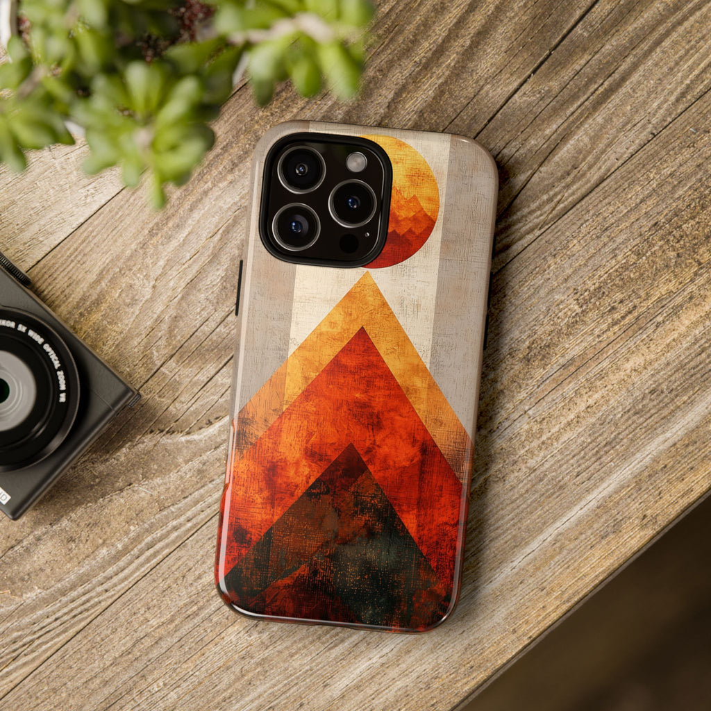 Retro Geometric Sunset iPhone Case