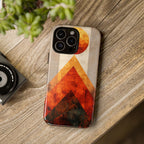 Retro Geometric Sunset iPhone Case