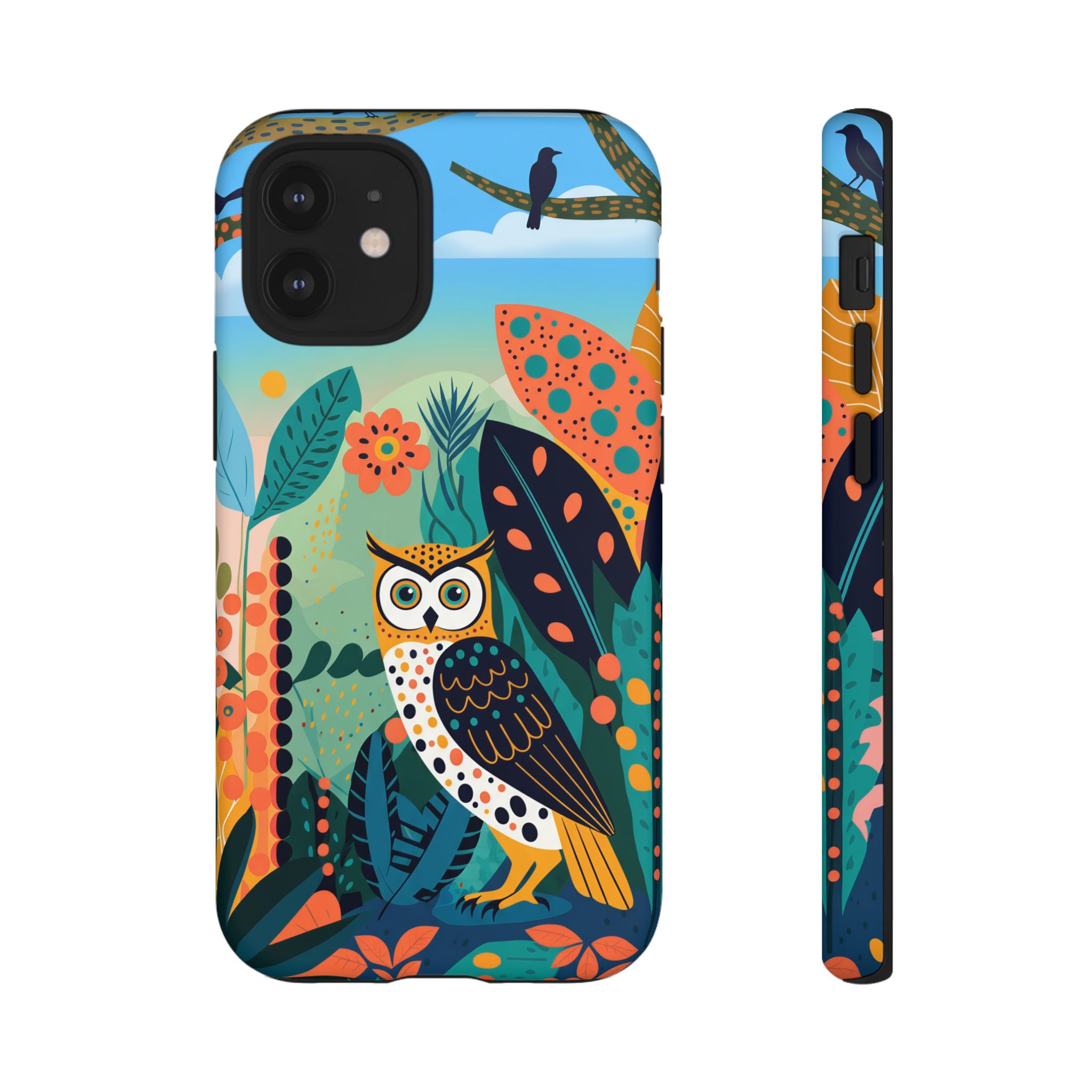Botanical Forest Colourful Owl iPhone Case