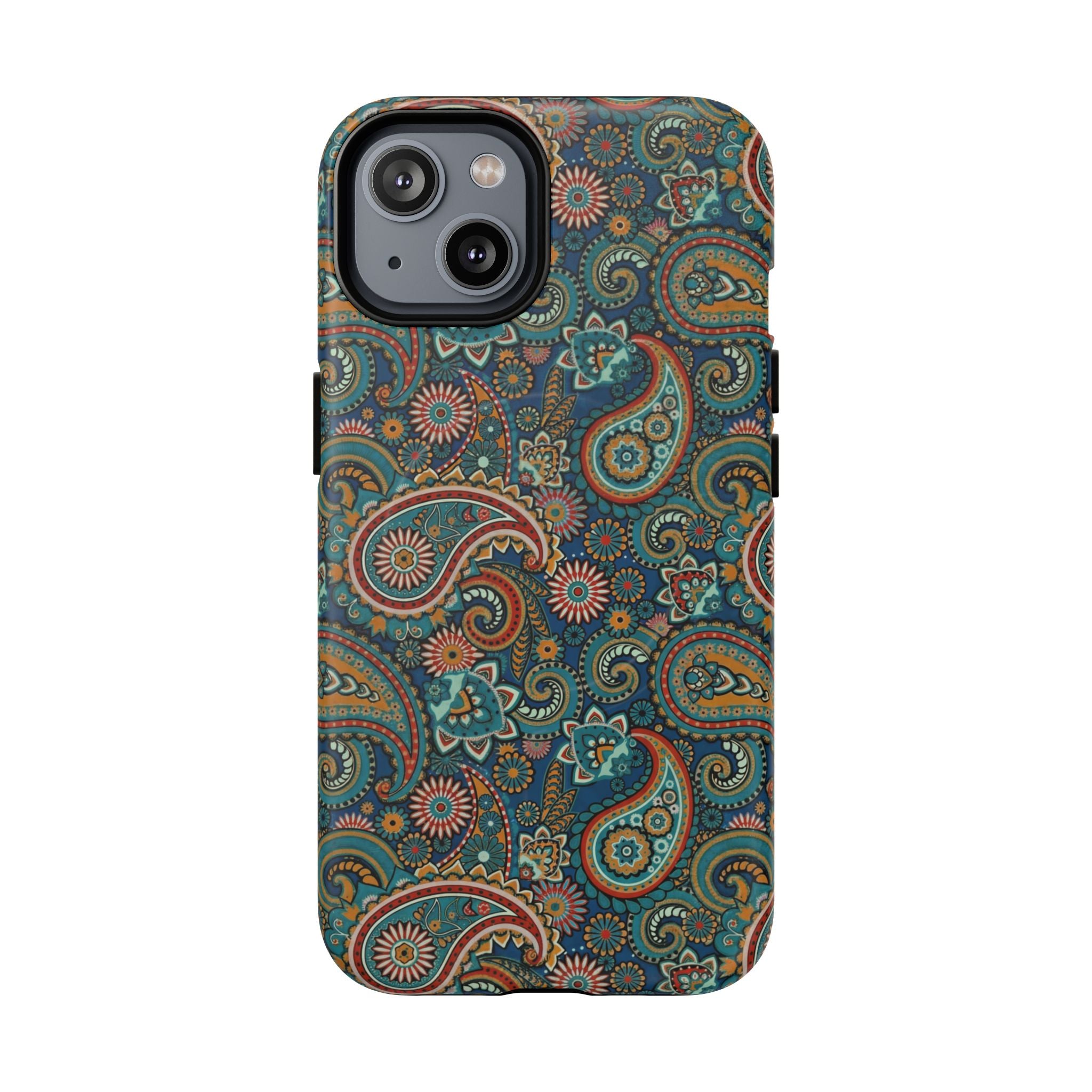 Batik Teal Paisley Tough MagSage iPhone Case