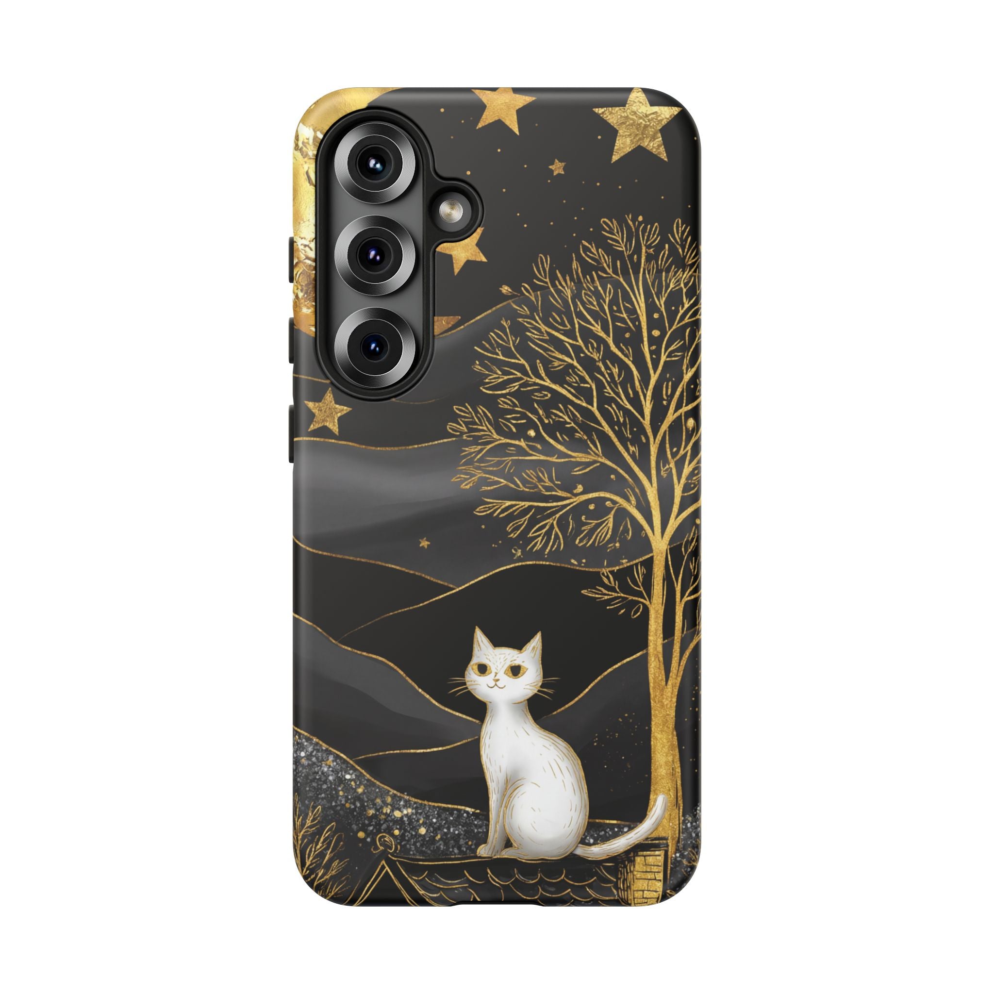 Gold Moon & Celestial Cat Samsung Galaxy Case