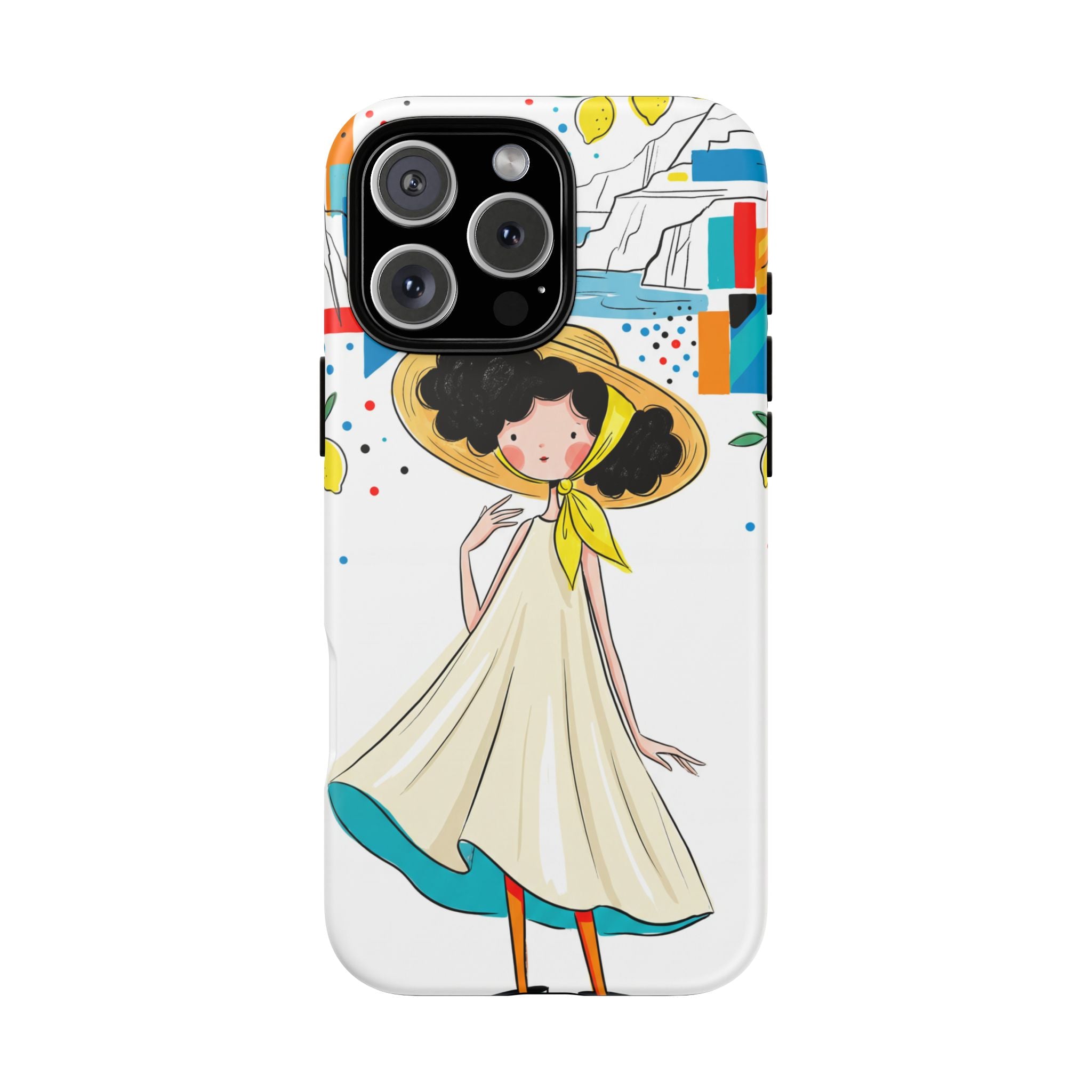 Cute Summer Girl iPhone Case | Whimsical Coastal Illustration Protective Case
