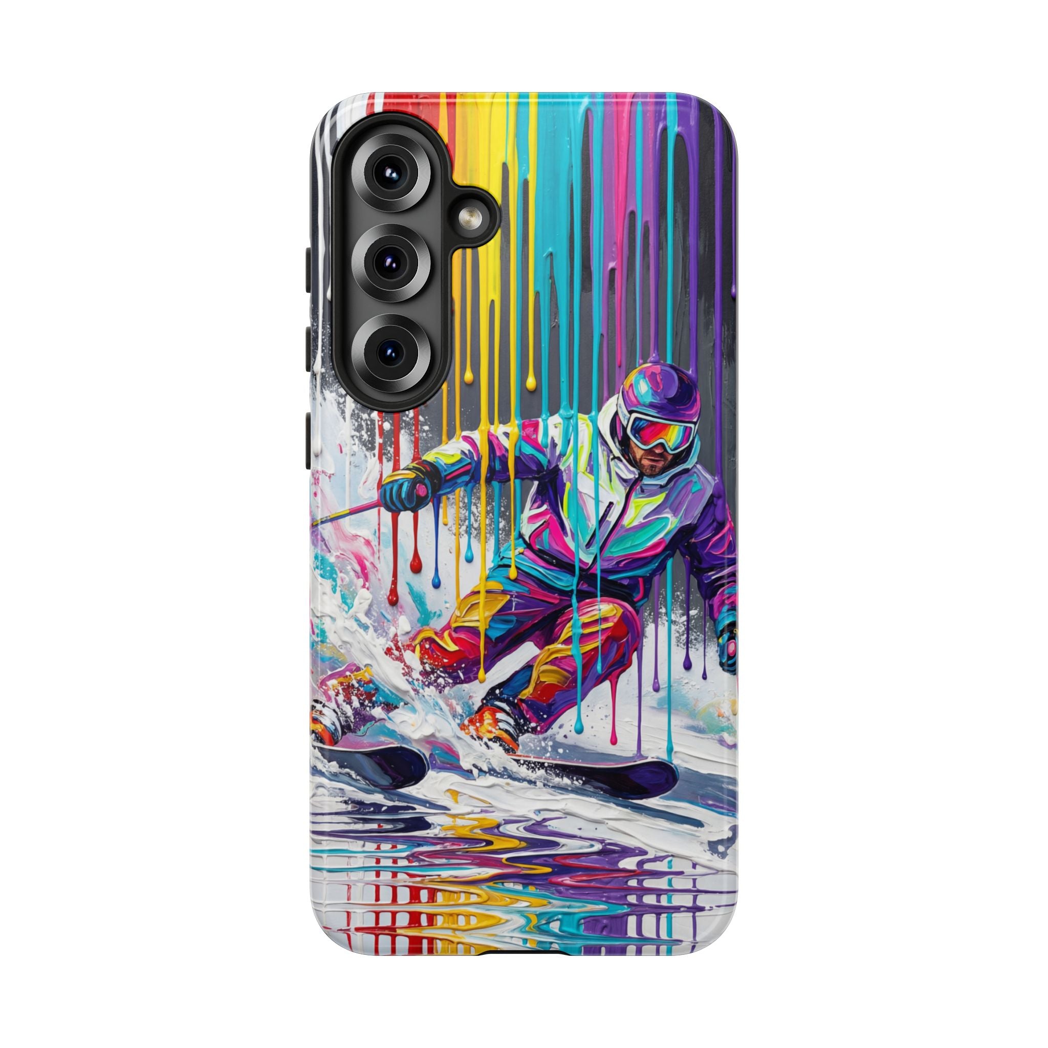 Colourful Skiing Drip Art Tough Samsung Galaxy Phone Case