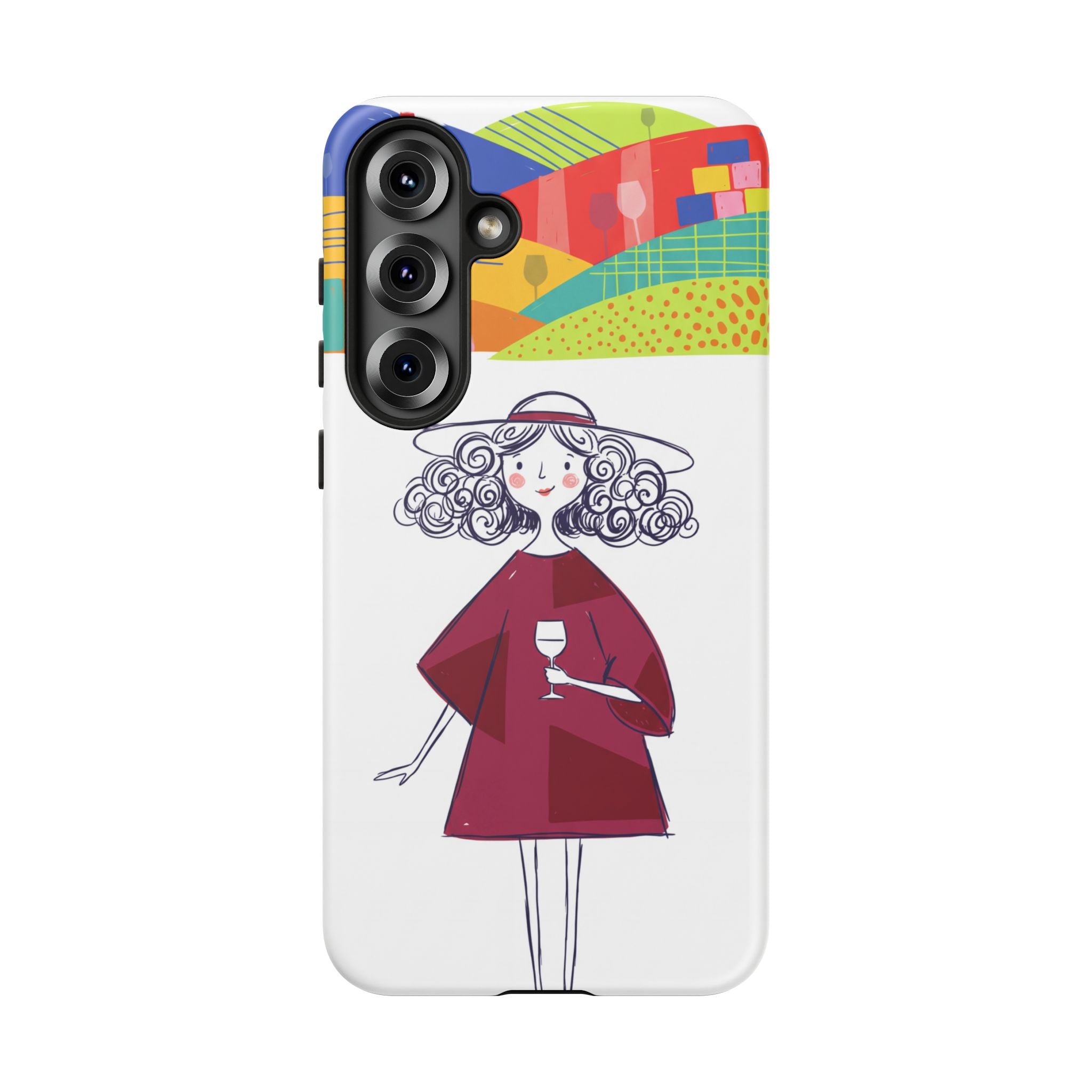 Colourful Artistic Wine Lady Samsung Galaxy Phone Case